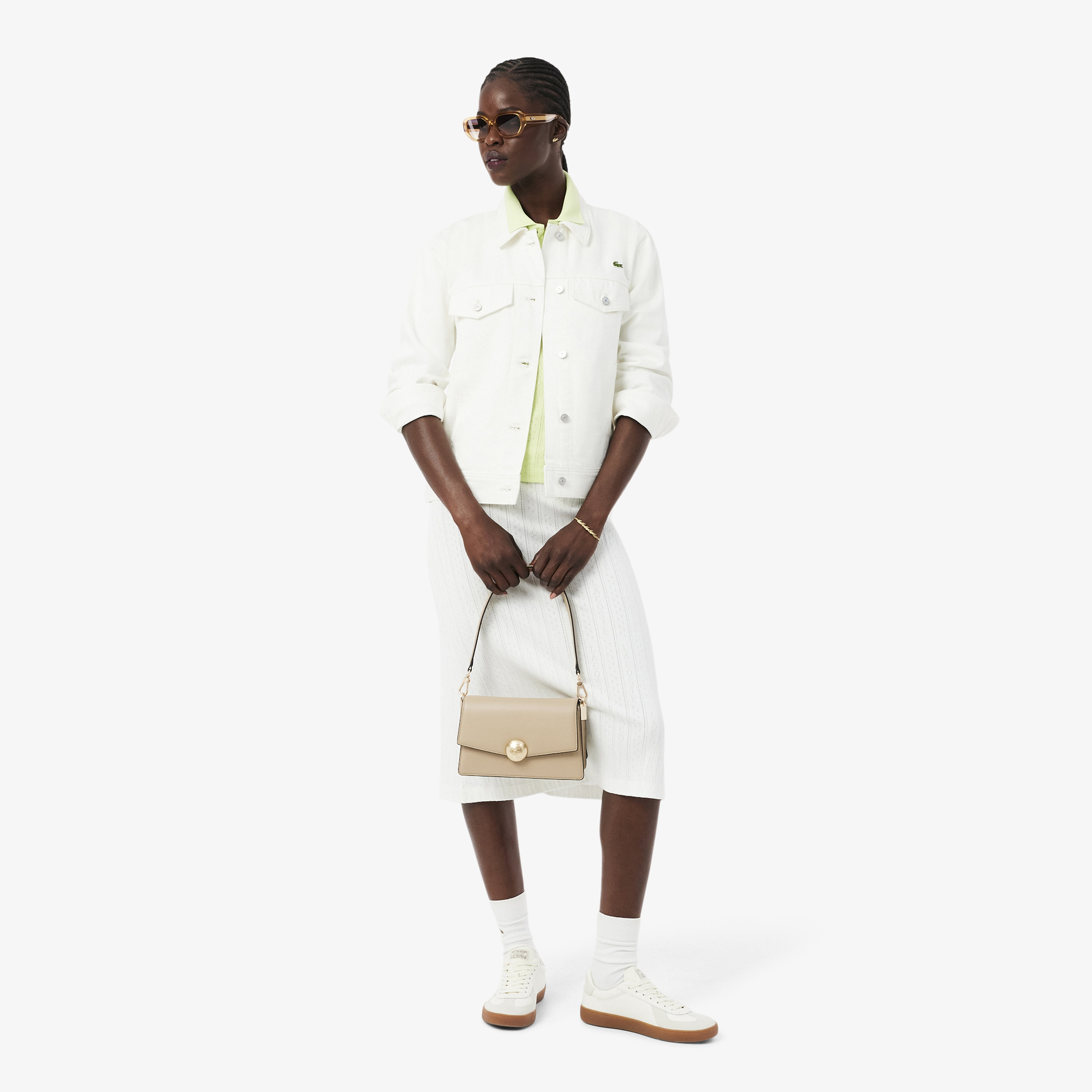 Tennis Bliss Kadın Deri Bej Omuz Çantası