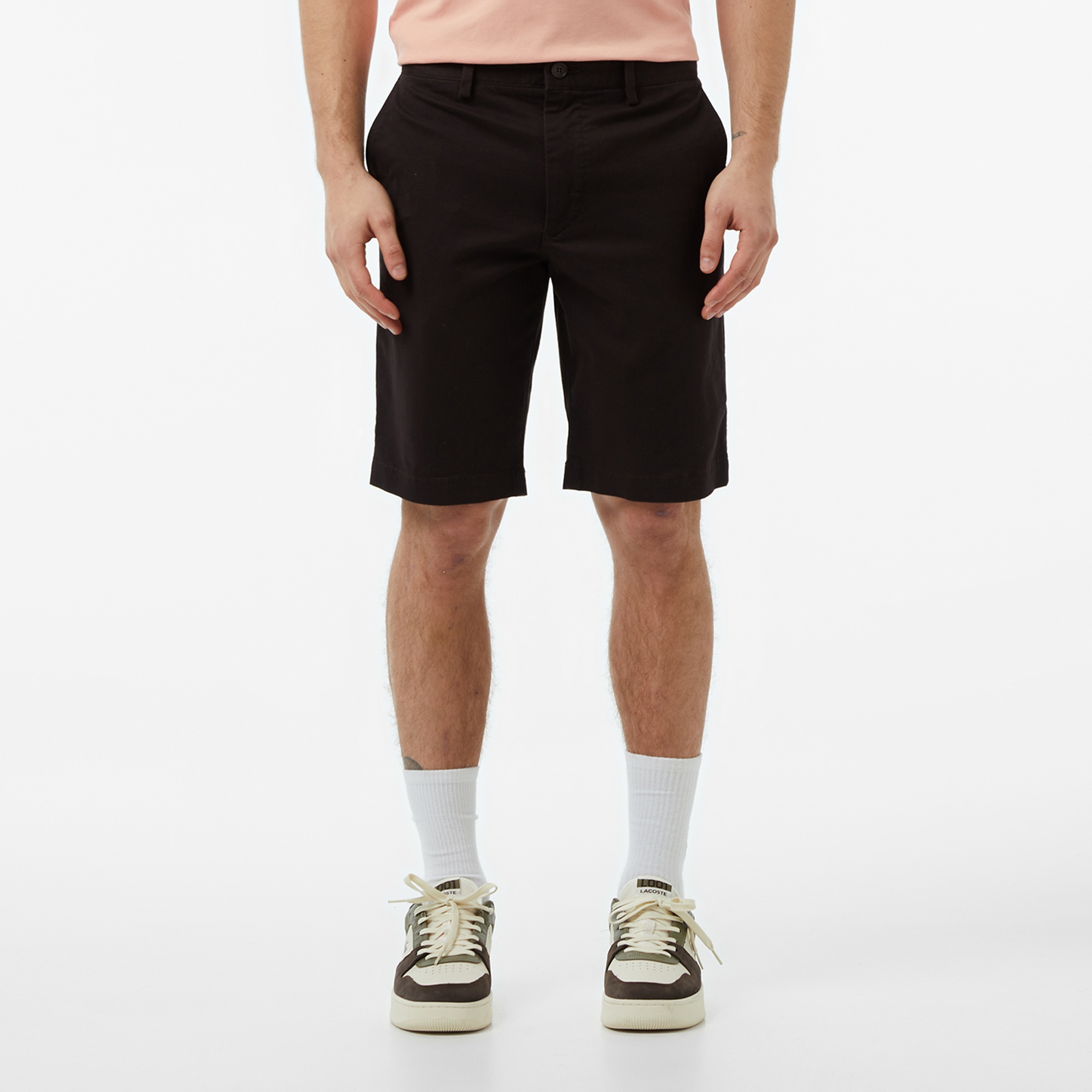 Erkek Slim Fit Koyu Kahverengi Bermuda Şort