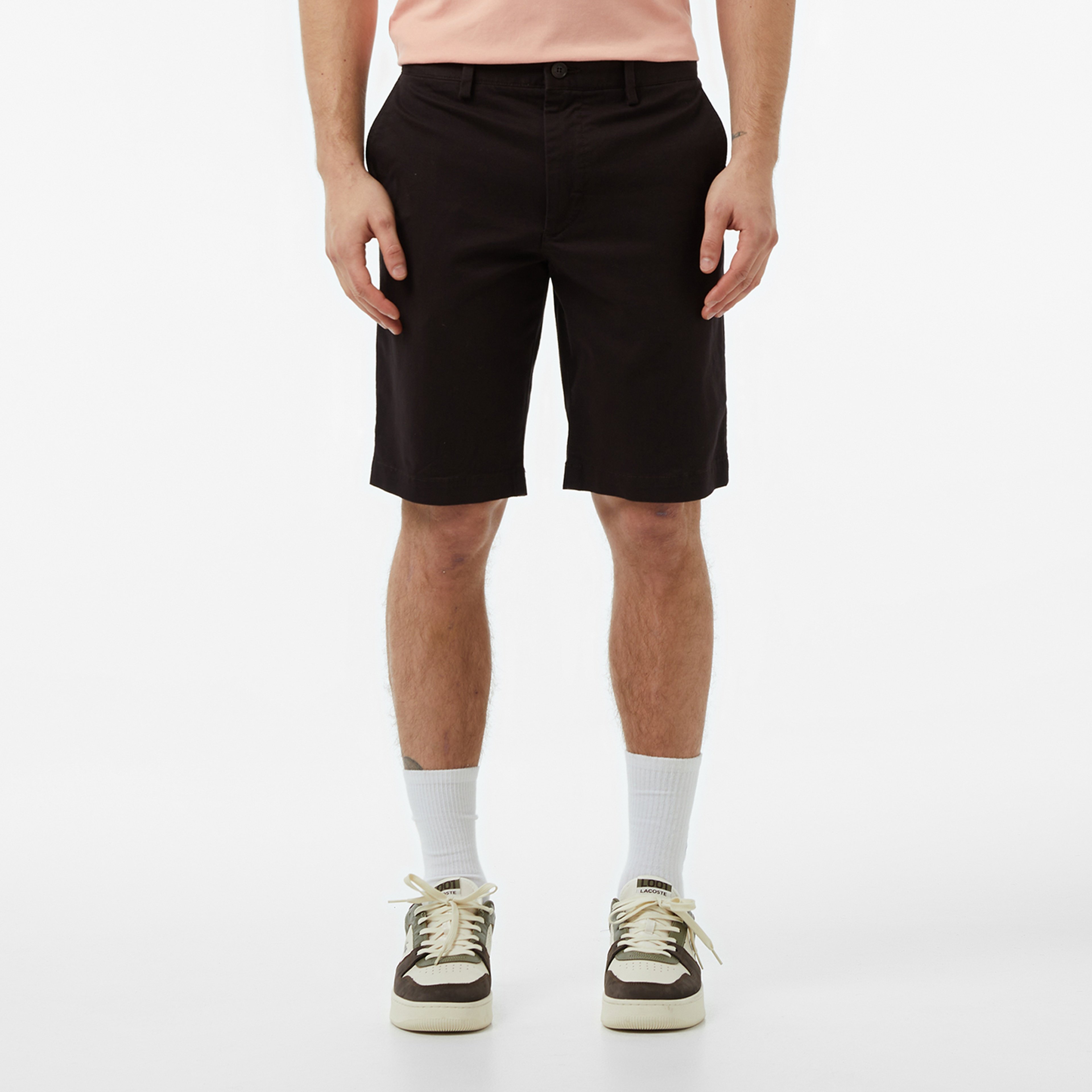 Erkek Slim Fit Koyu Kahverengi Bermuda Şort