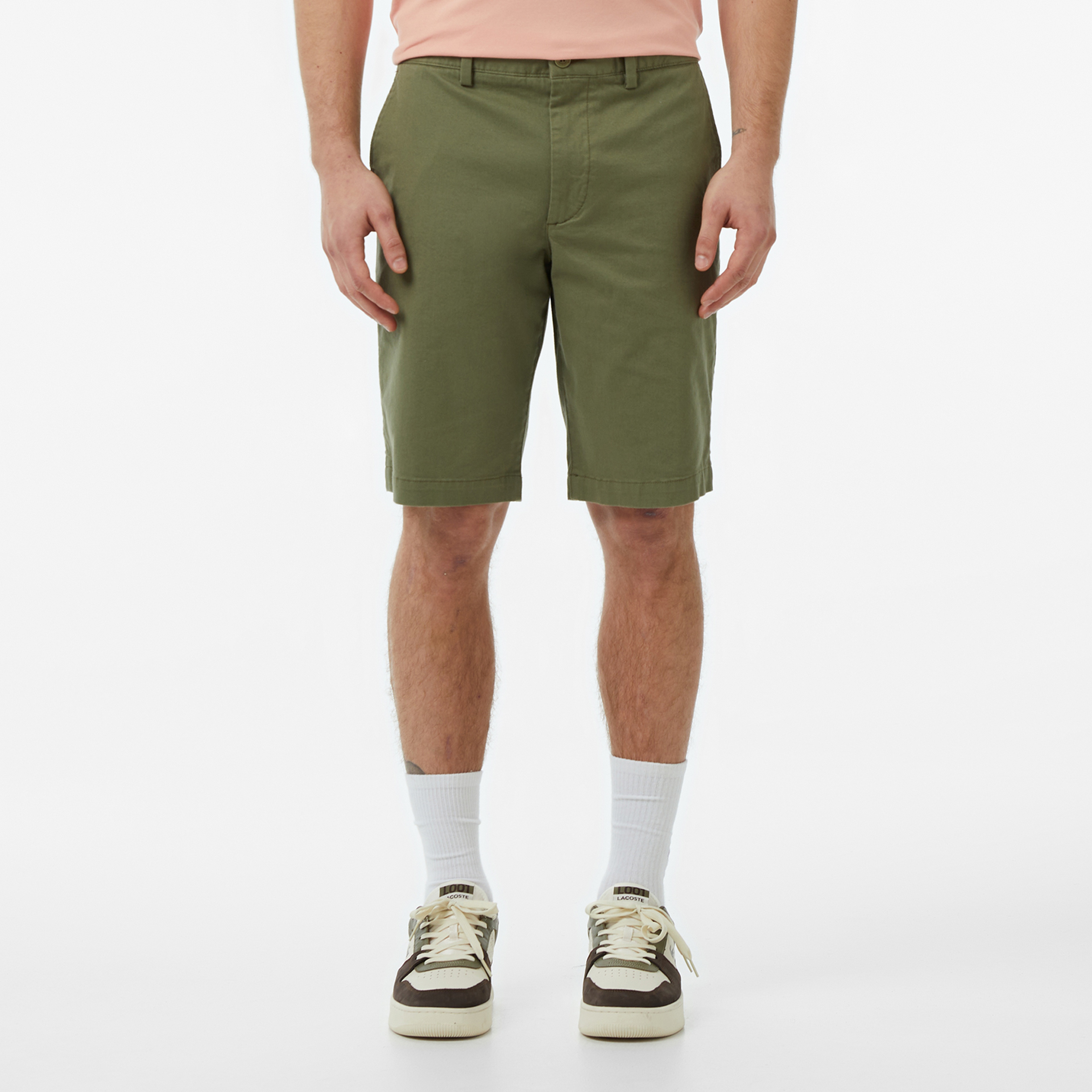 Erkek Slim Fit Haki Bermuda Şort