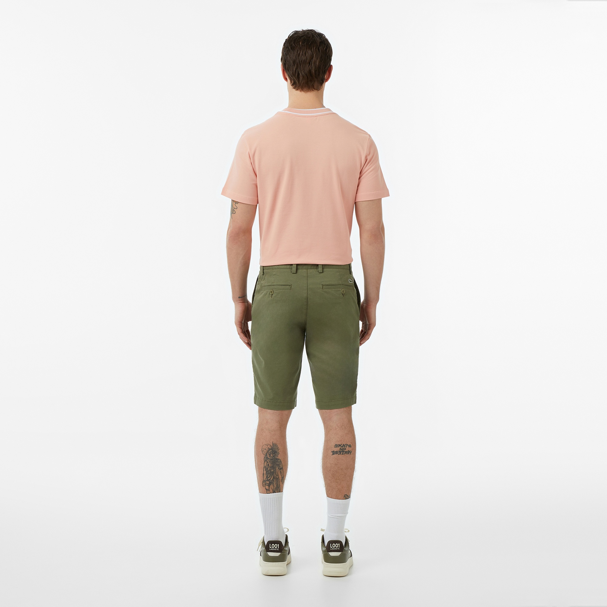 Erkek Slim Fit Haki Bermuda Şort