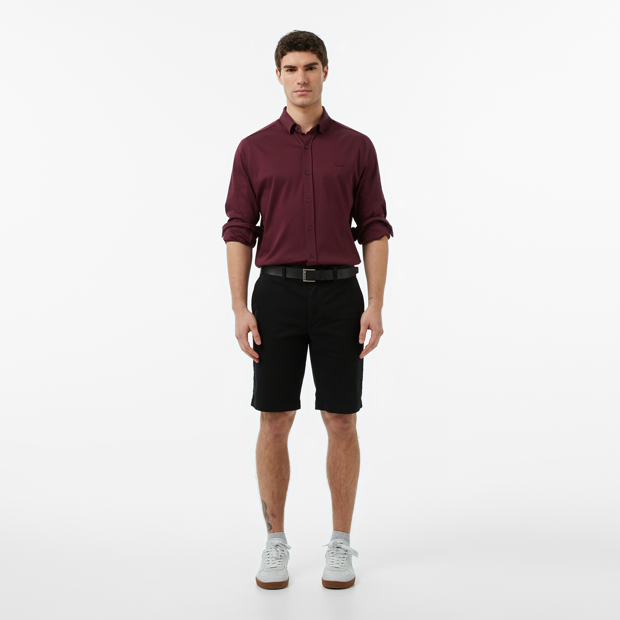 Erkek Slim Fit Siyah Bermuda Şort