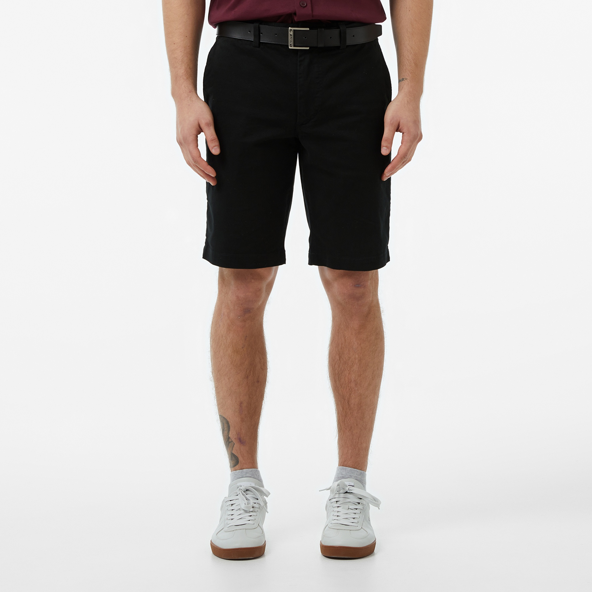 Erkek Slim Fit Siyah Bermuda Şort