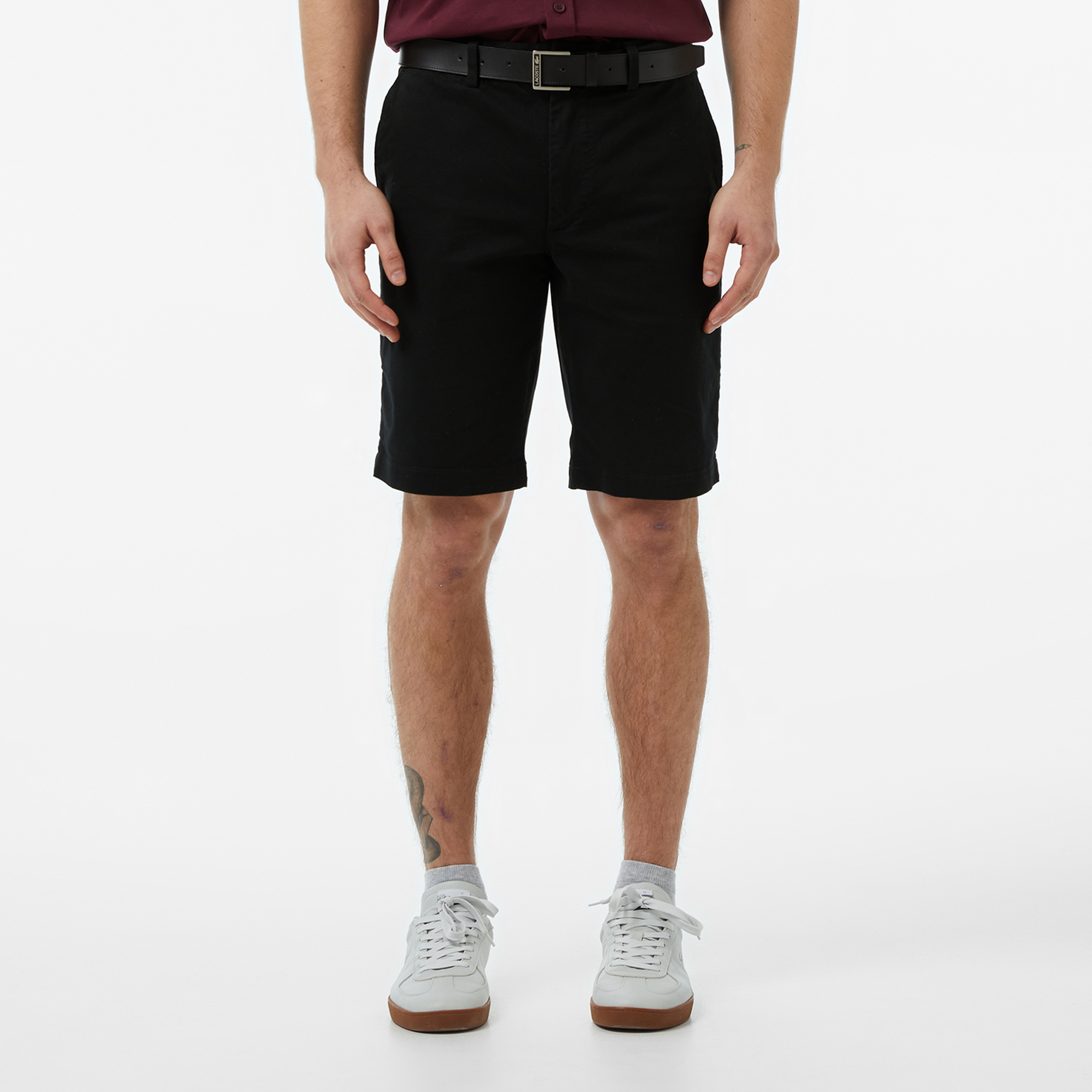 Erkek Slim Fit Siyah Bermuda Şort