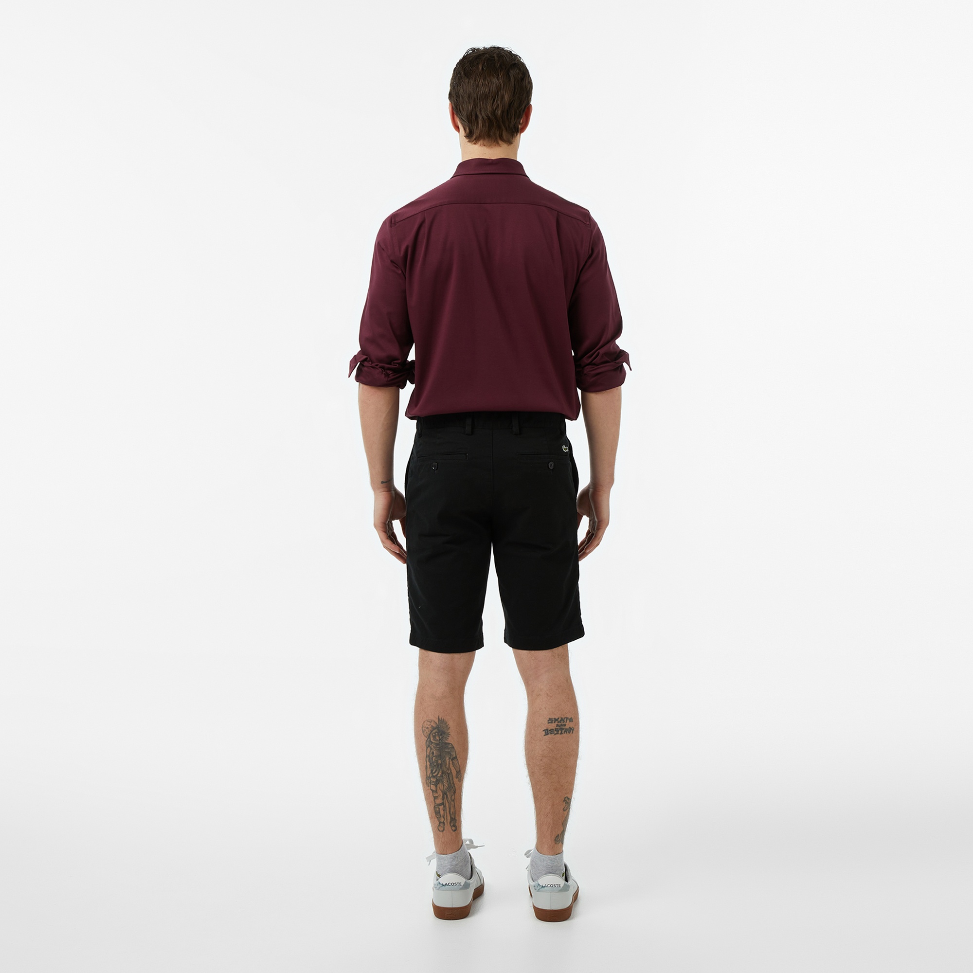 Erkek Slim Fit Siyah Bermuda Şort