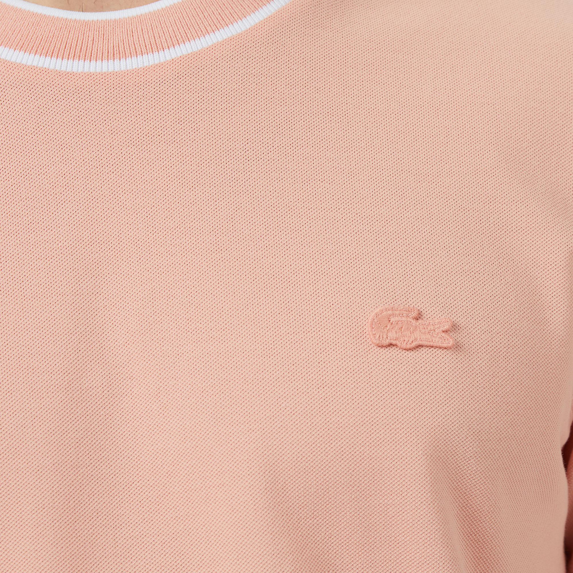 Lacoste Erkek Regular Fit Bisiklet Yaka Pembe T-Shirt görsel 7