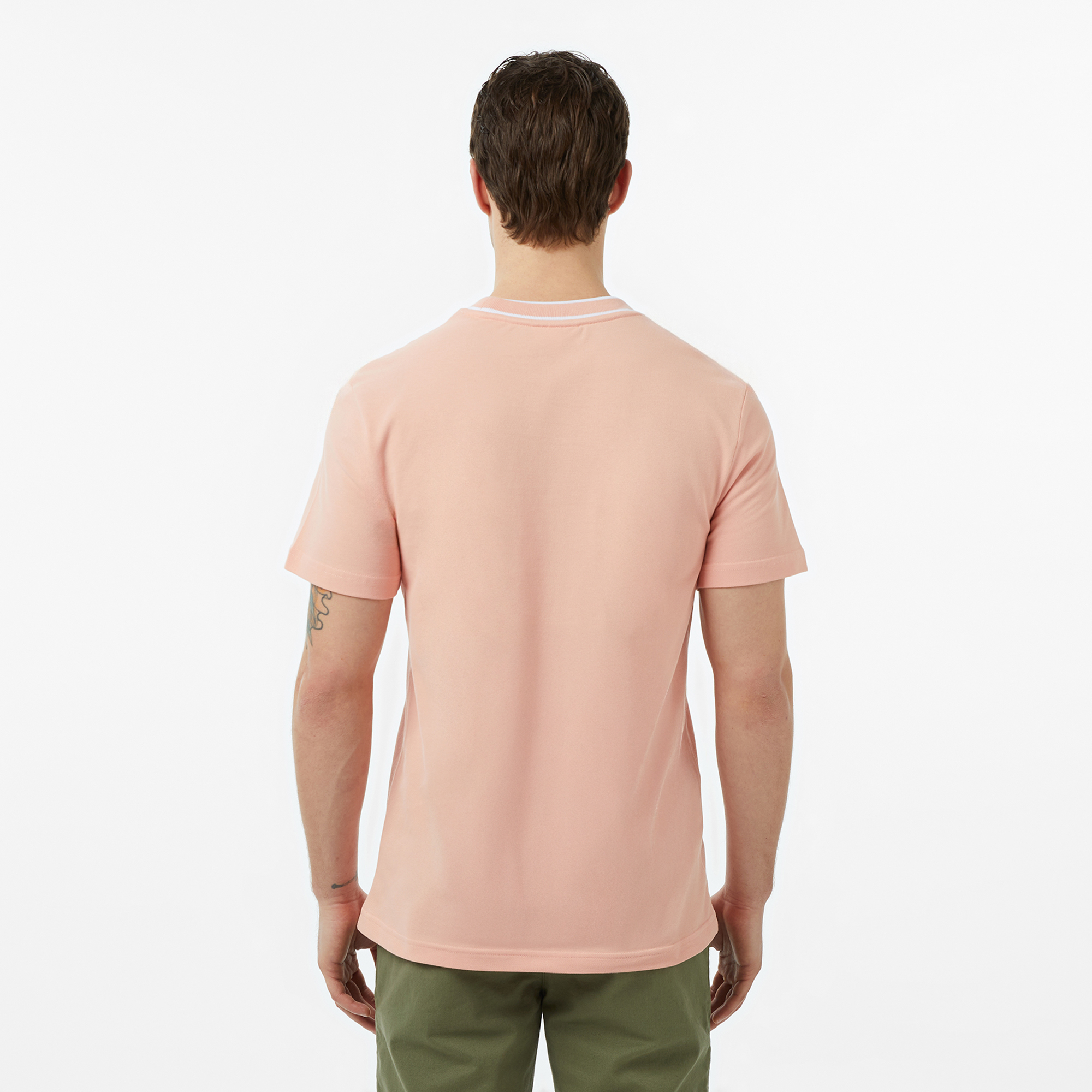 Lacoste Erkek Regular Fit Bisiklet Yaka Pembe T-Shirt görsel 2