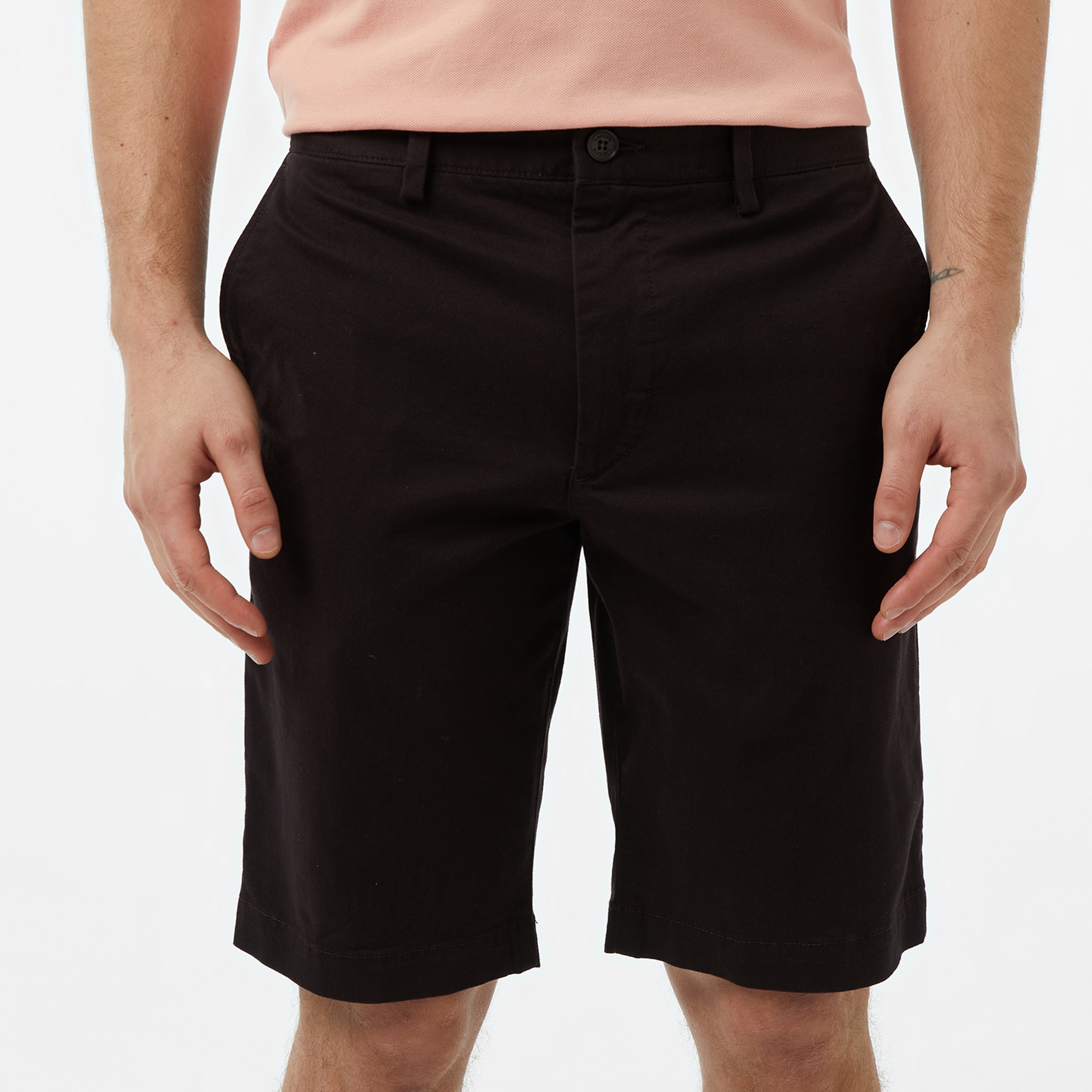 Erkek Slim Fit Koyu Kahverengi Bermuda Şort