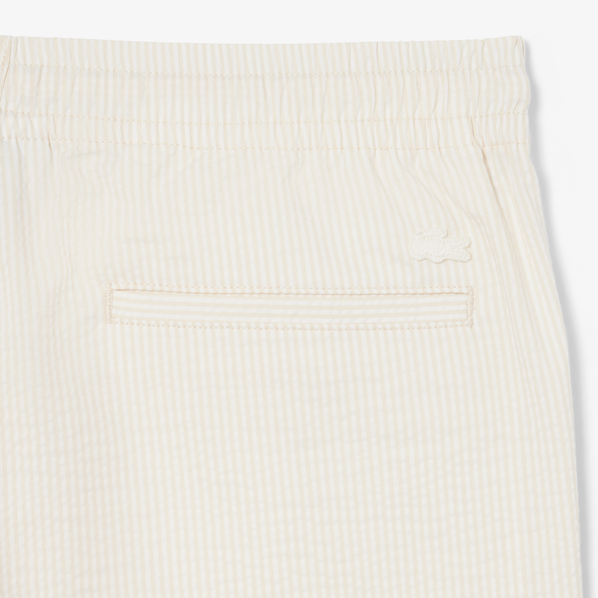 Lacoste Erkek Relaxed Fit Çizgili Beyaz Şort görsel 7