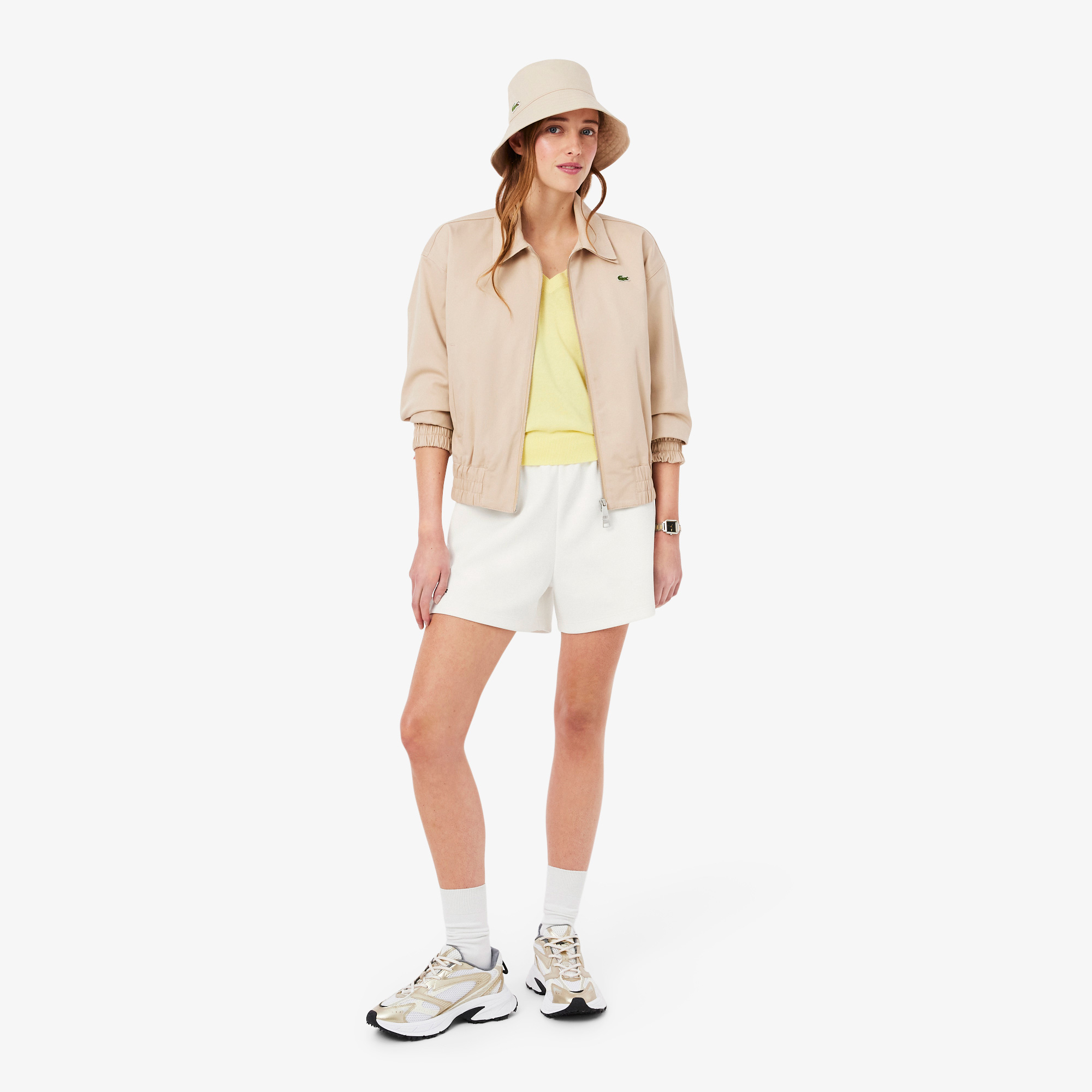 Lacoste Kadın Relaxed Fit Beyaz Şort görsel 4