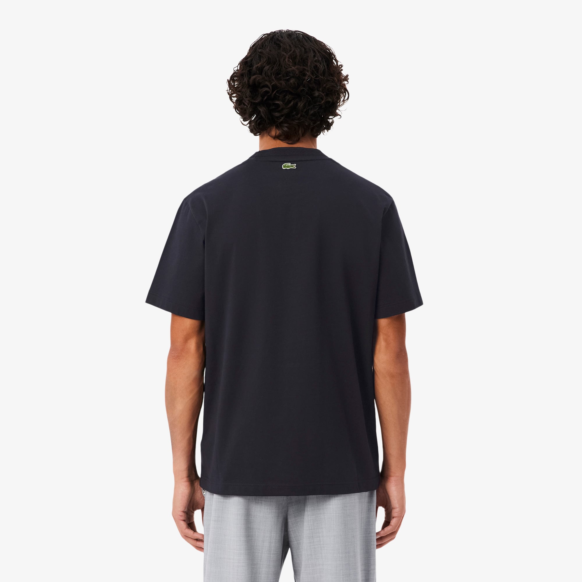 Lacoste Erkek Classic Fit Bisiklet Yaka Koyu Gri T-Shirt görsel 3