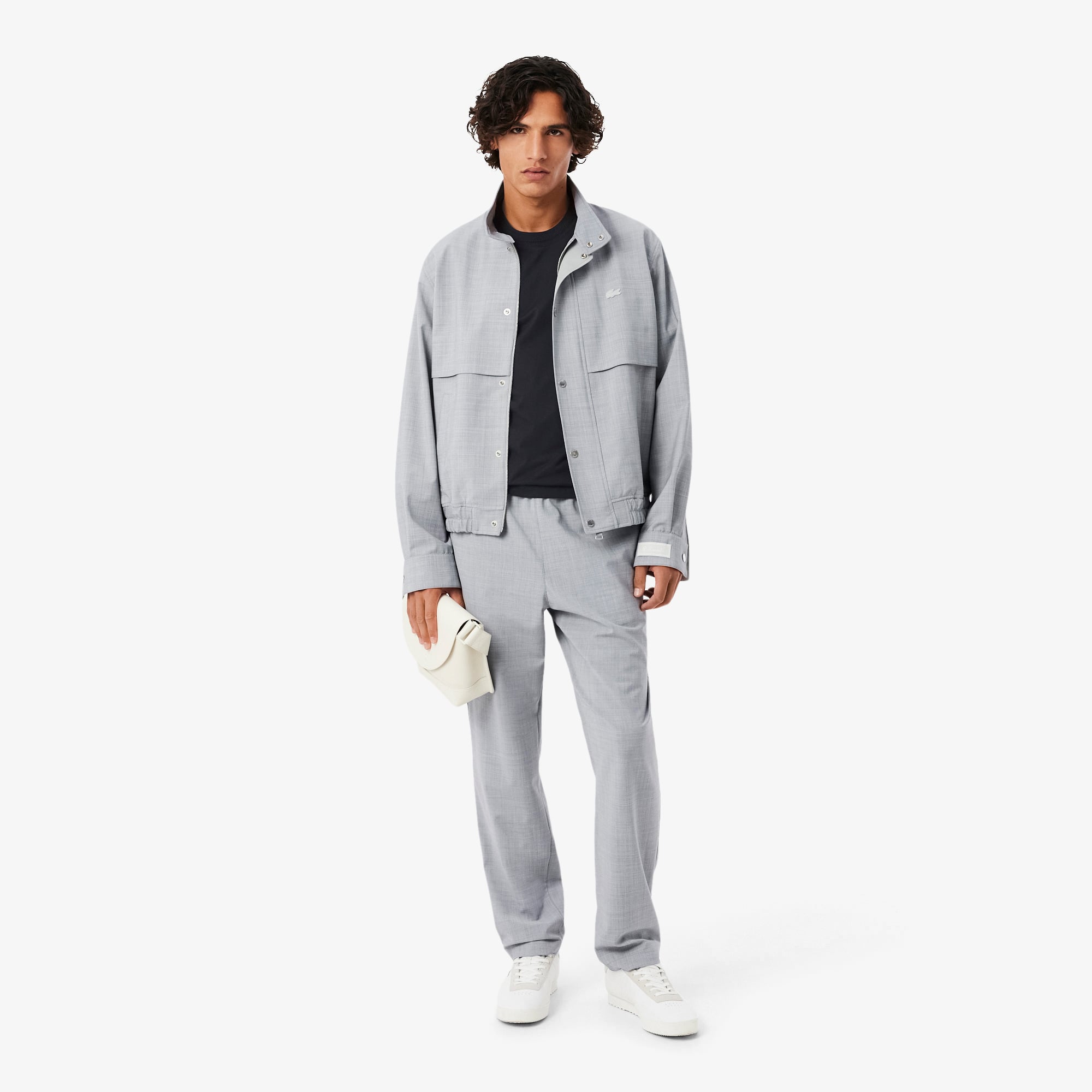 Lacoste Erkek Classic Fit Bisiklet Yaka Koyu Gri T-Shirt görsel 4