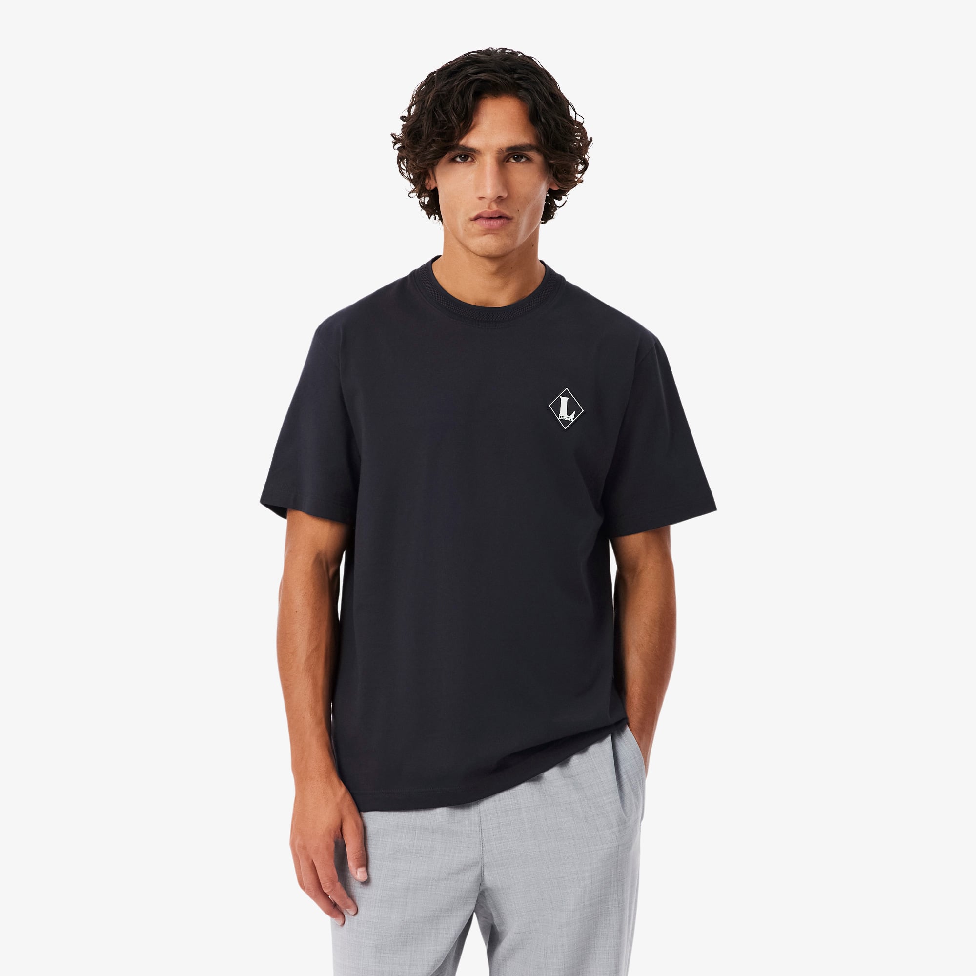 Lacoste Erkek Classic Fit Bisiklet Yaka Koyu Gri T-Shirt