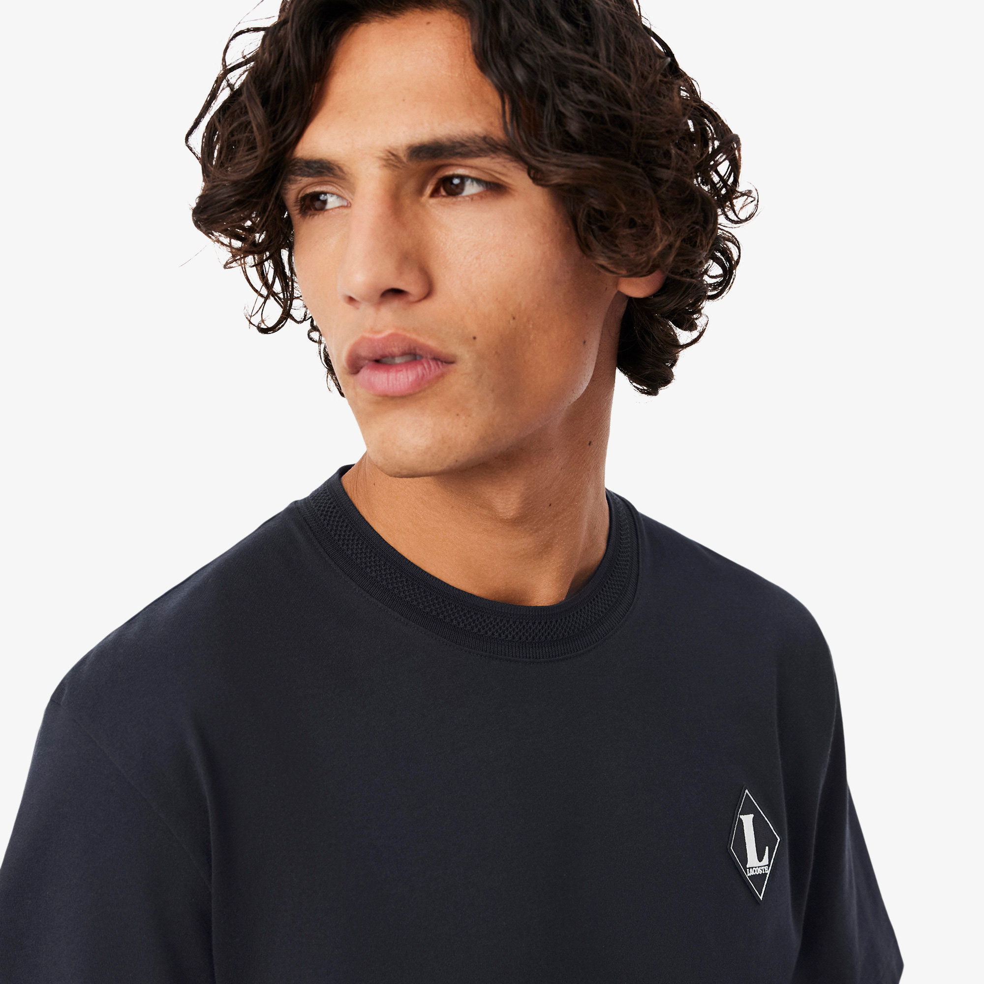 Lacoste Erkek Classic Fit Bisiklet Yaka Koyu Gri T-Shirt görsel 2