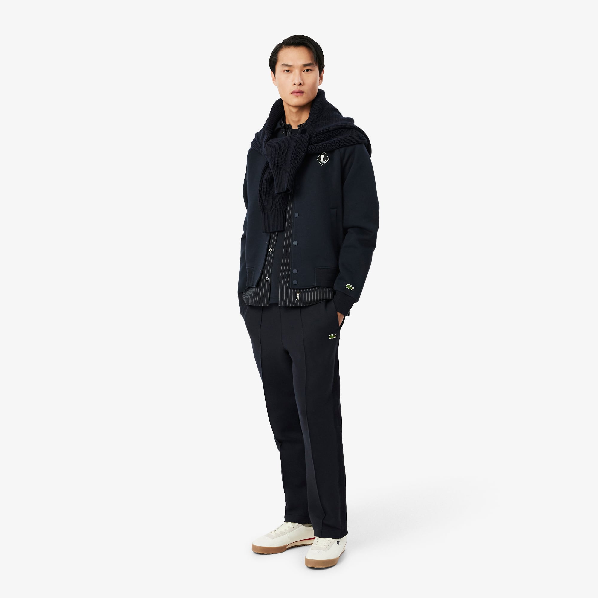 Lacoste Erkek Classic Fit Lacivert Bomber Ceket görsel 4