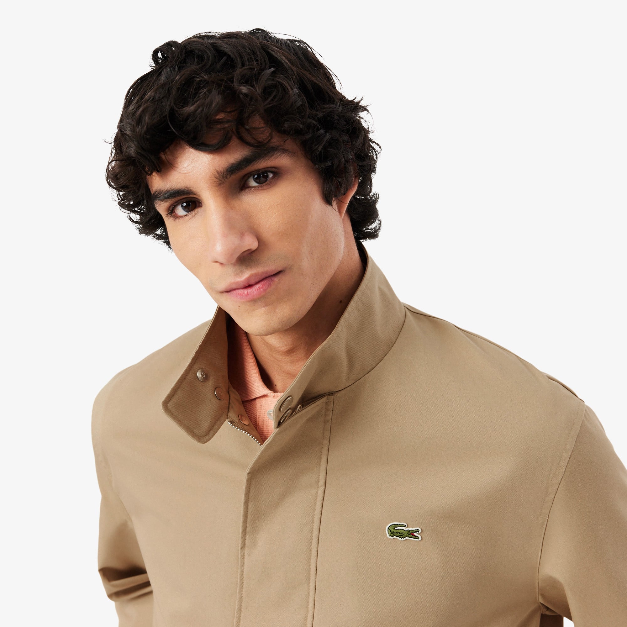 Lacoste Erkek Dik Yaka Bej Ceket görsel 2