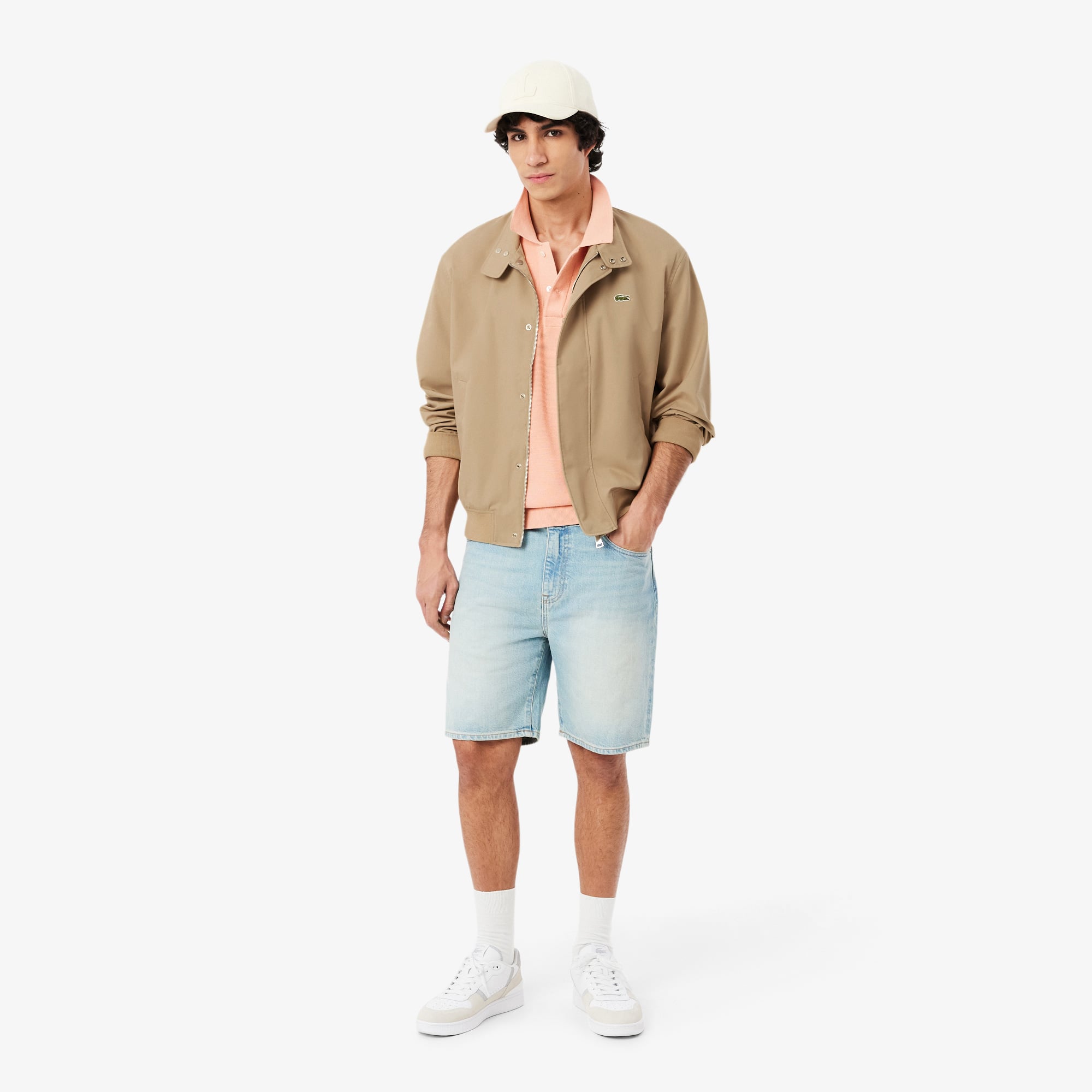 Lacoste Erkek Dik Yaka Bej Ceket görsel 4