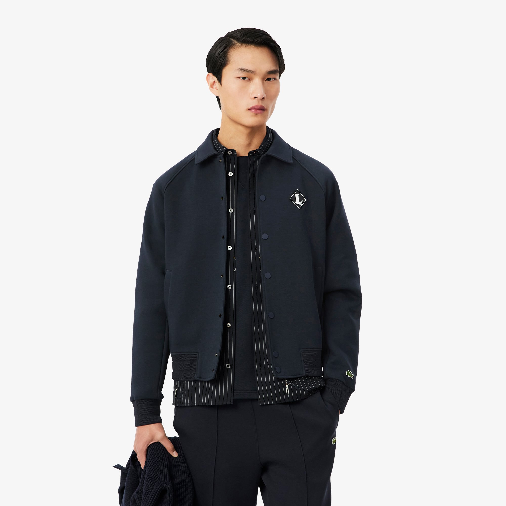Lacoste Erkek Classic Fit Lacivert Bomber Ceket