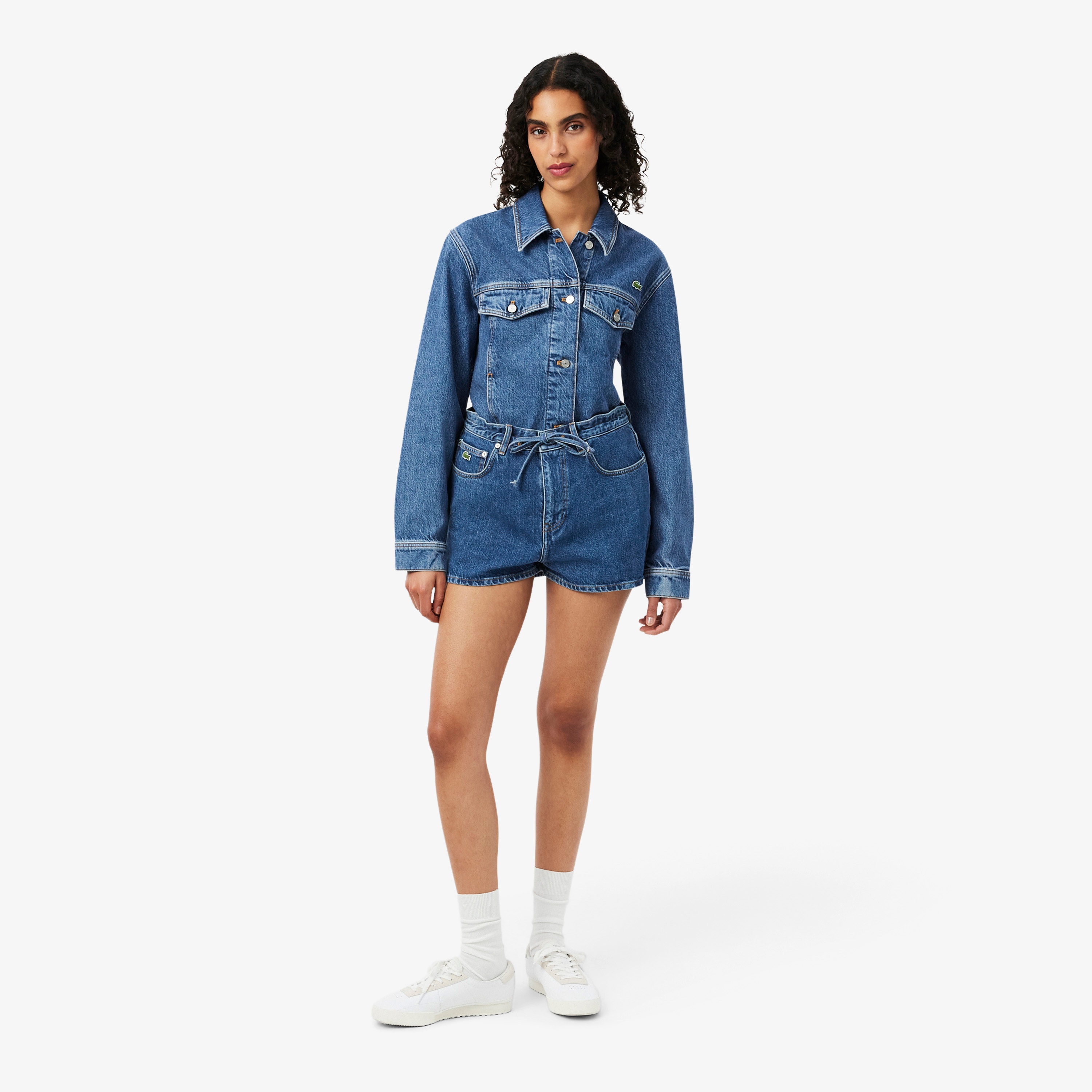 Kadın Wide Leg Denim Lacivert Şort