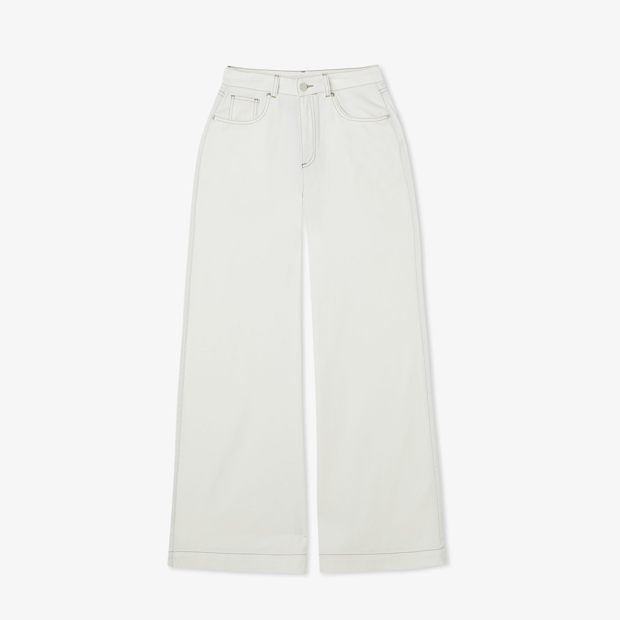 Lacoste Kadın Regular Fit Krem Jean Pantolon görsel 3