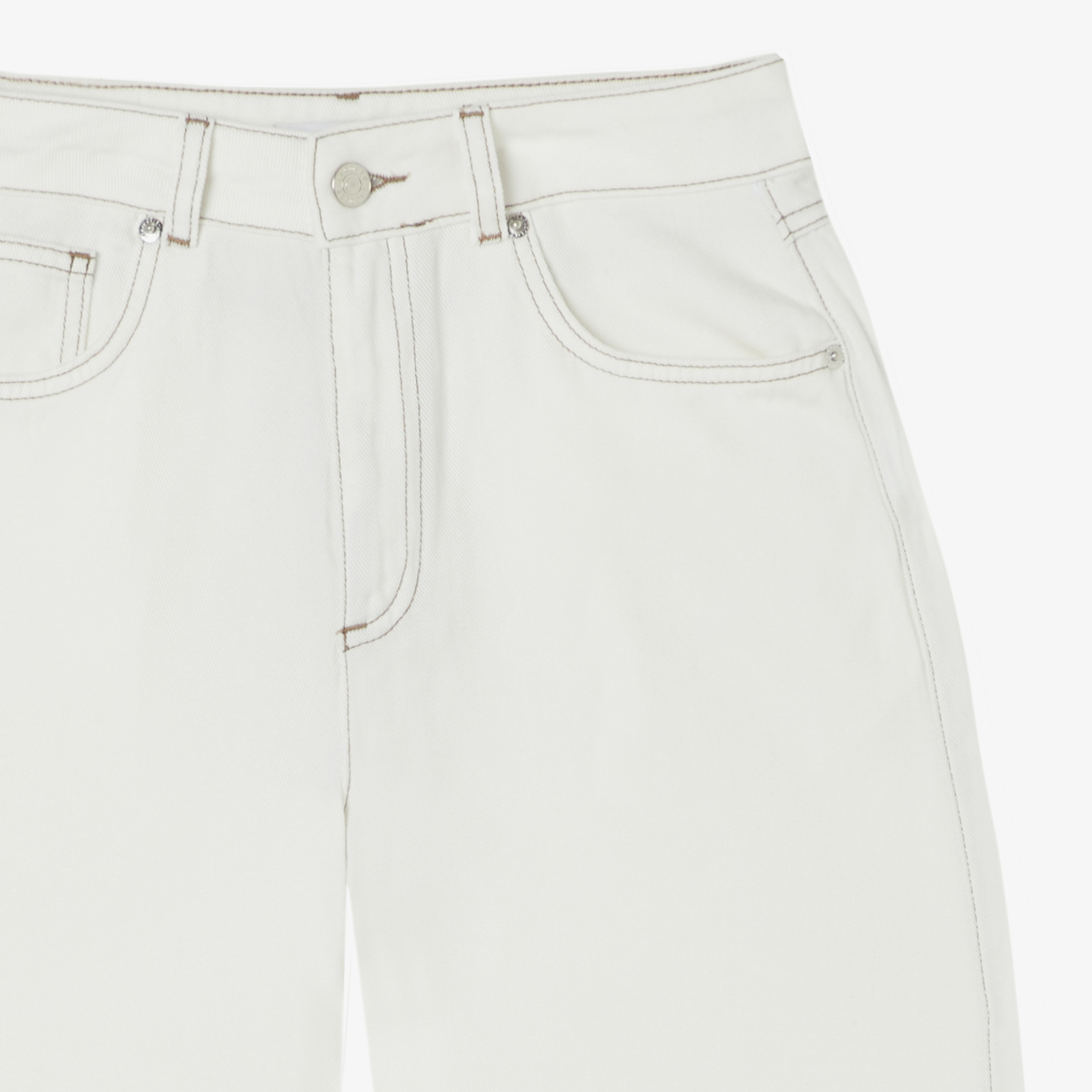 Kadın Regular Fit Krem Jean Pantolon Kadın Regular Fit Krem Jean Pantolon