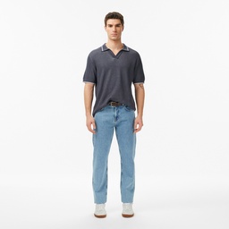 Erkek Classic Fit Kısa Kollu Polo Yaka Gri Triko Gri