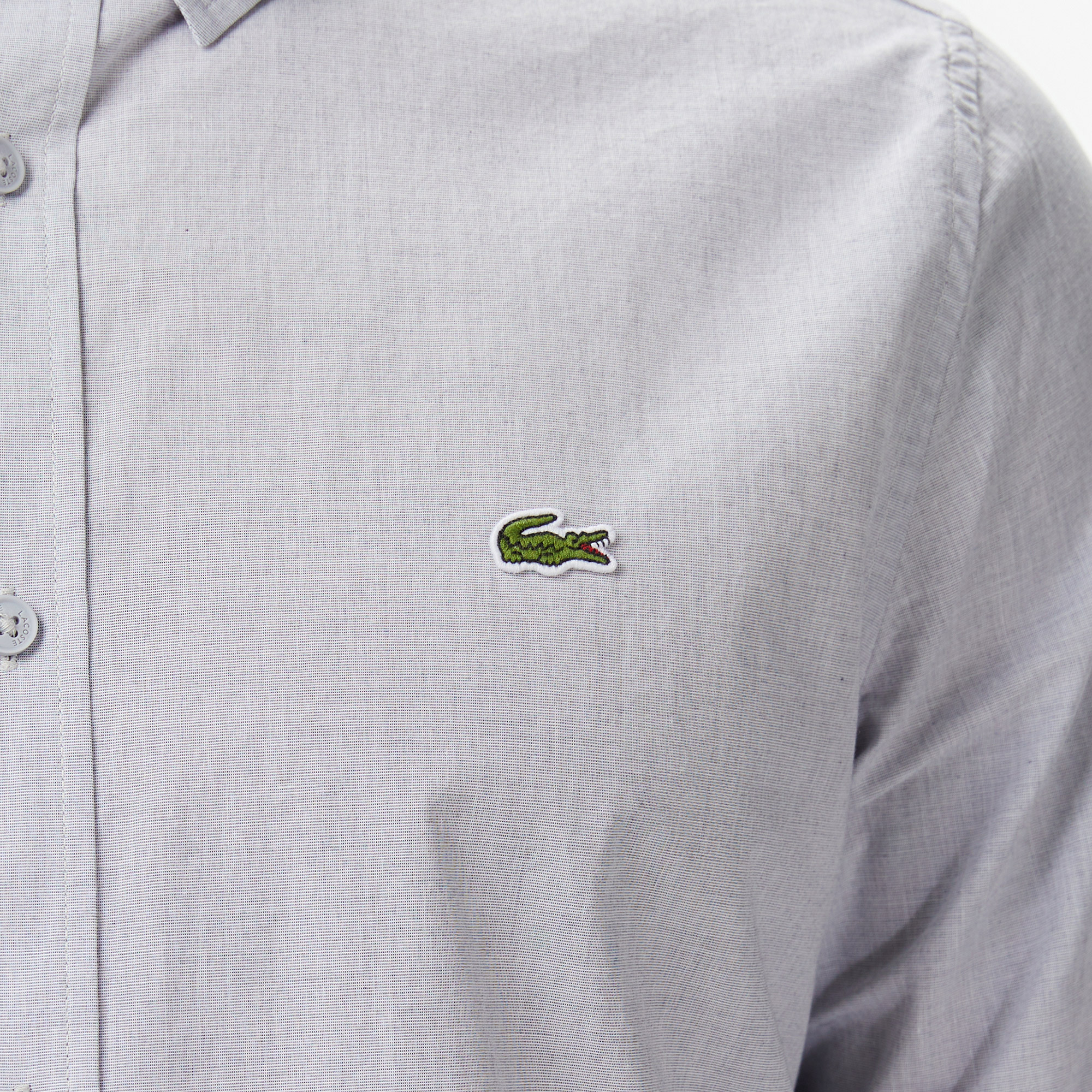 Lacoste Erkek Slim Fit Gri Gömlek görsel 7