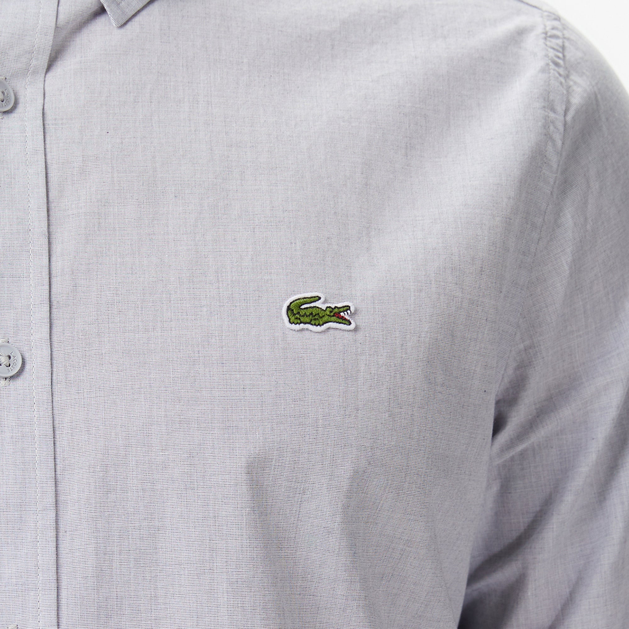 Erkek Slim Fit Gri Gömlek