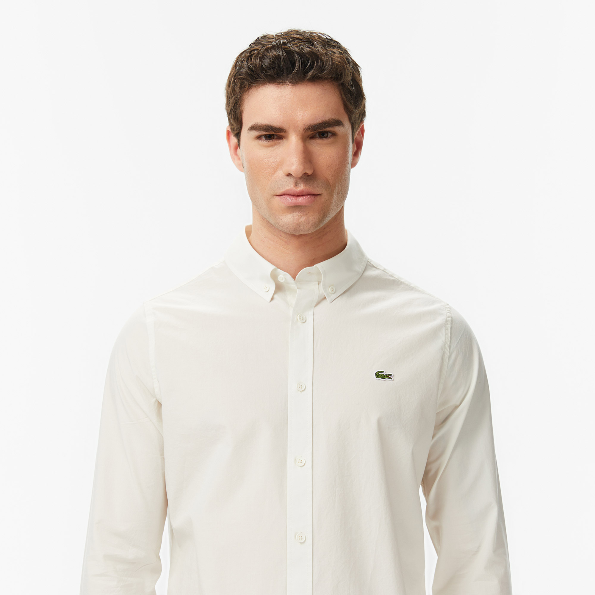 Lacoste Erkek Slim Fit Krem Gömlek görsel 2