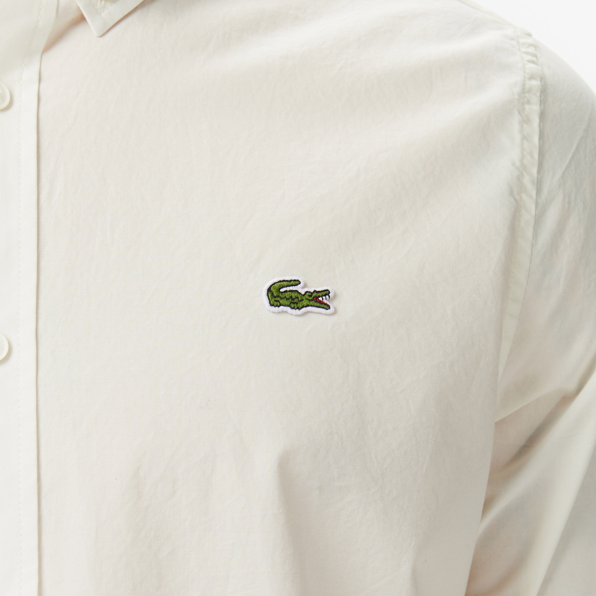 Lacoste Erkek Slim Fit Krem Gömlek görsel 7