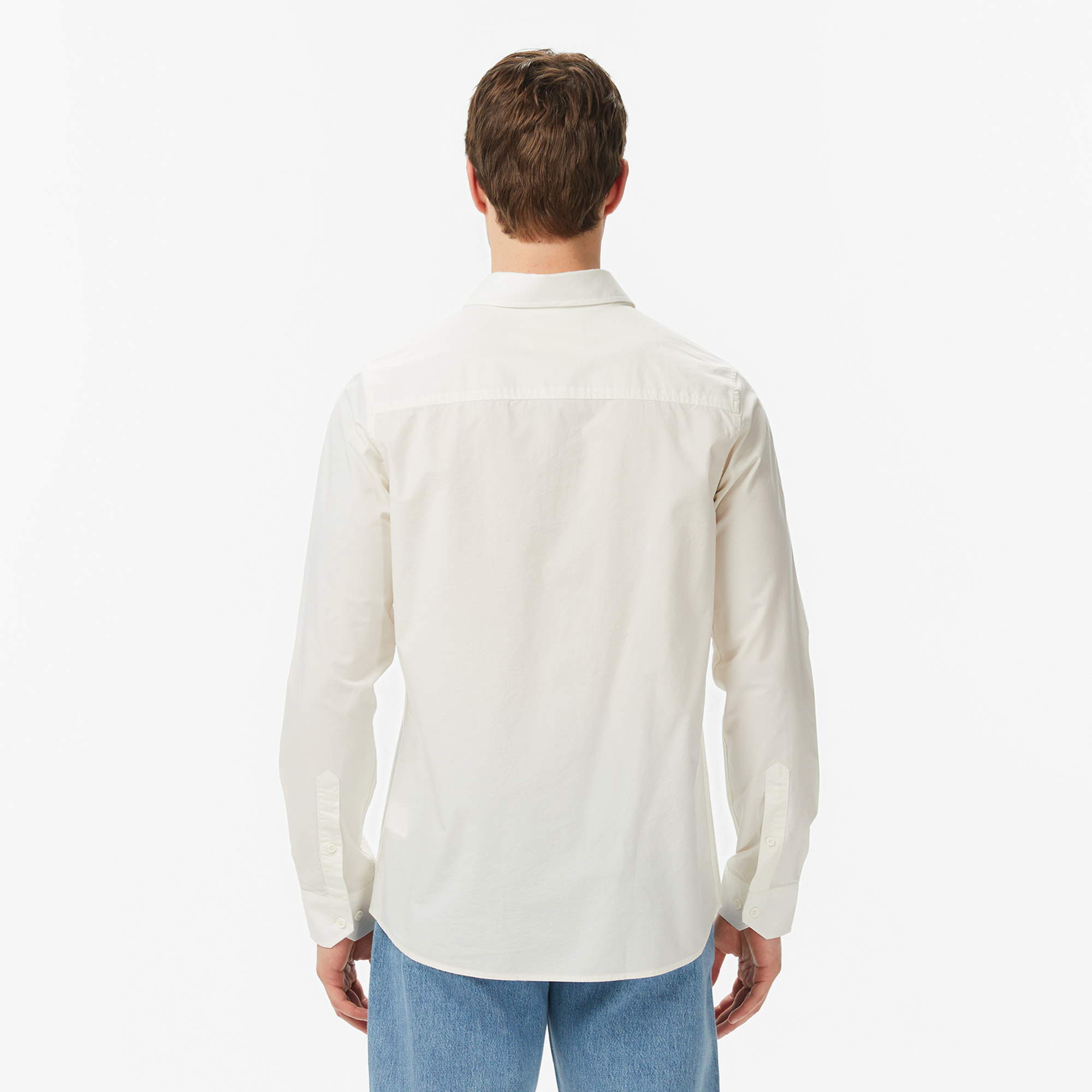 Lacoste Erkek Slim Fit Krem Gömlek görsel 5