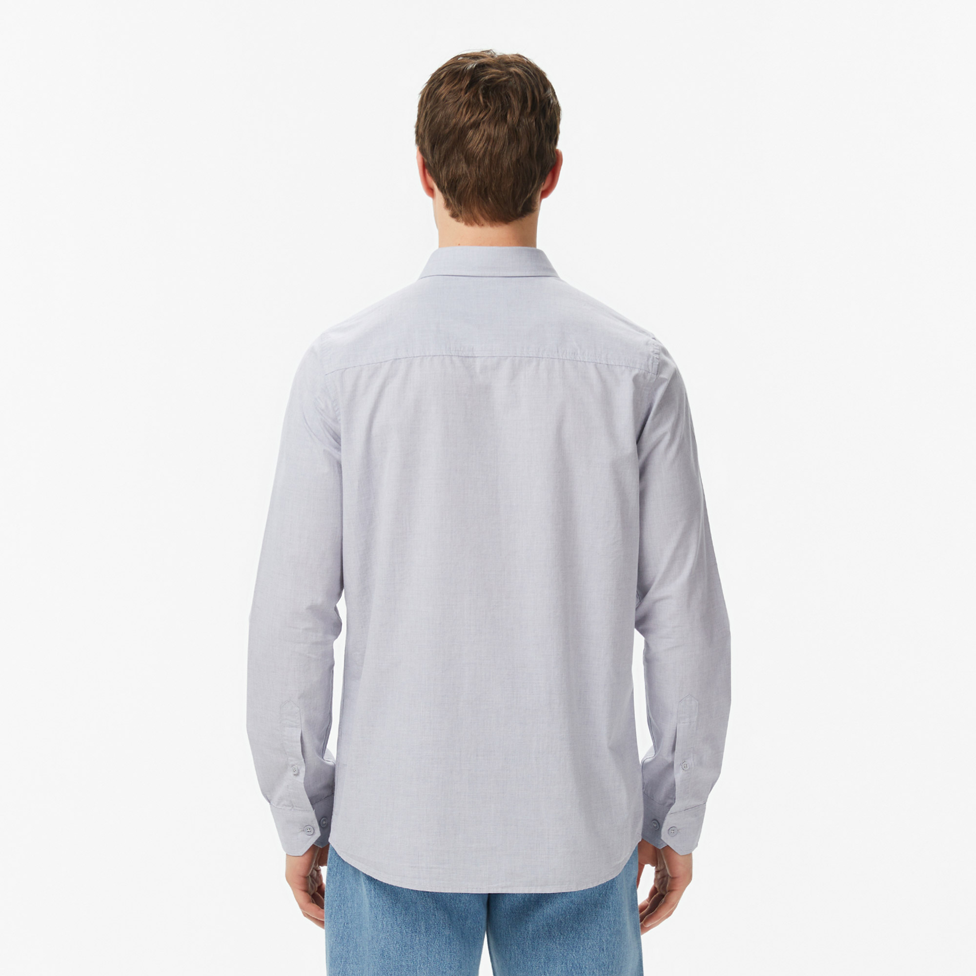 Lacoste Erkek Slim Fit Gri Gömlek görsel 5