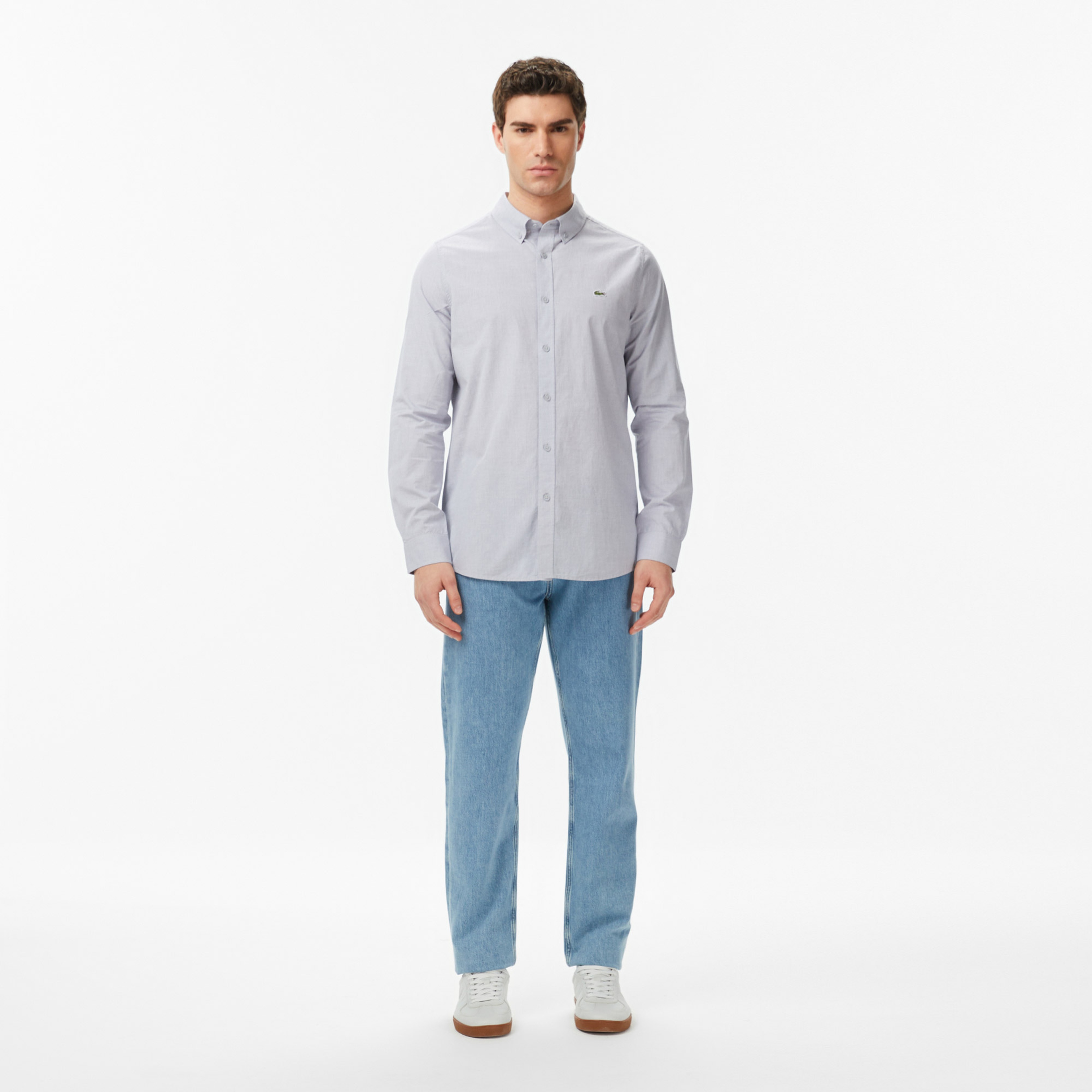 Erkek Slim Fit Gri Gömlek