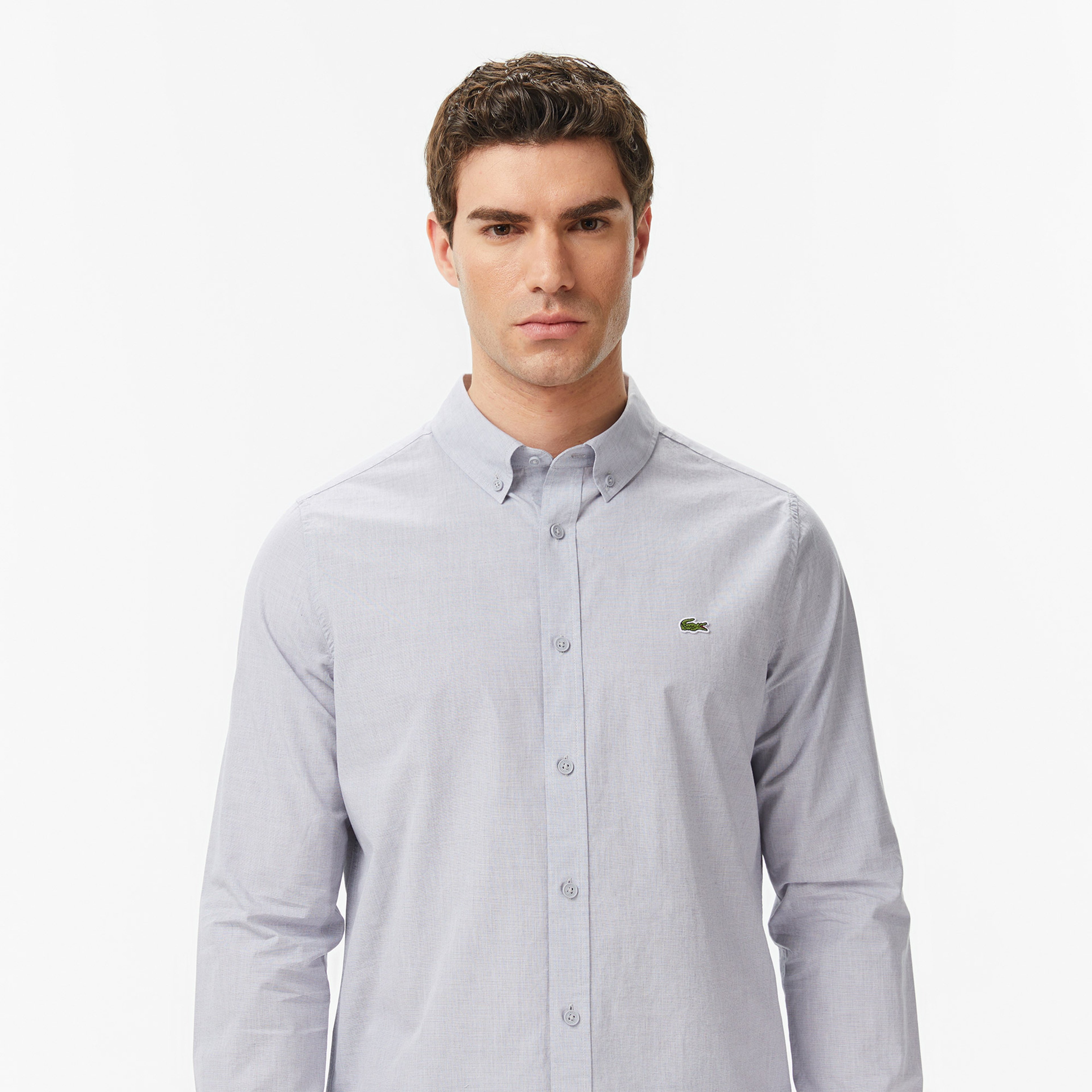 Erkek Slim Fit Gri Gömlek