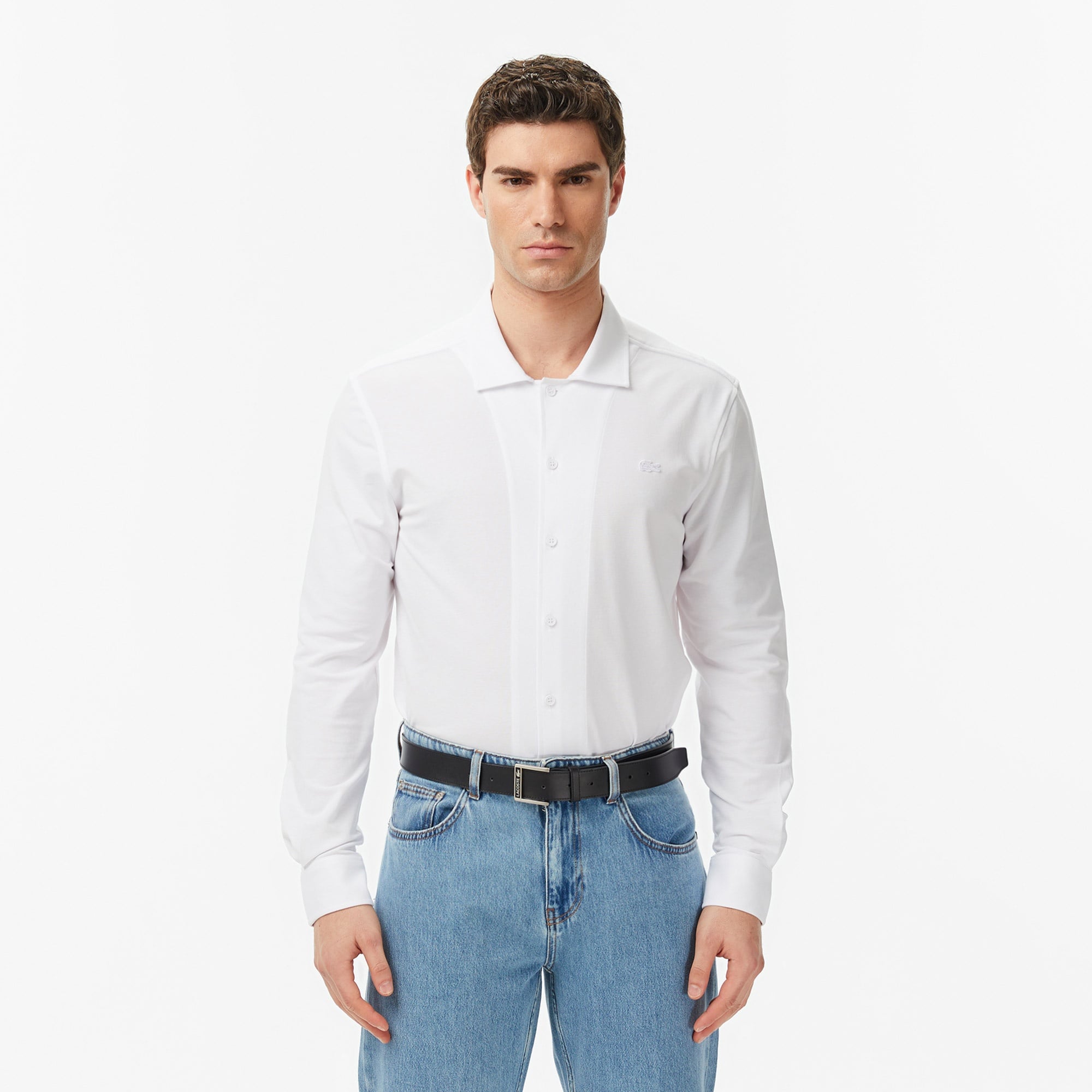 Erkek Slim Fit Beyaz Gömlek