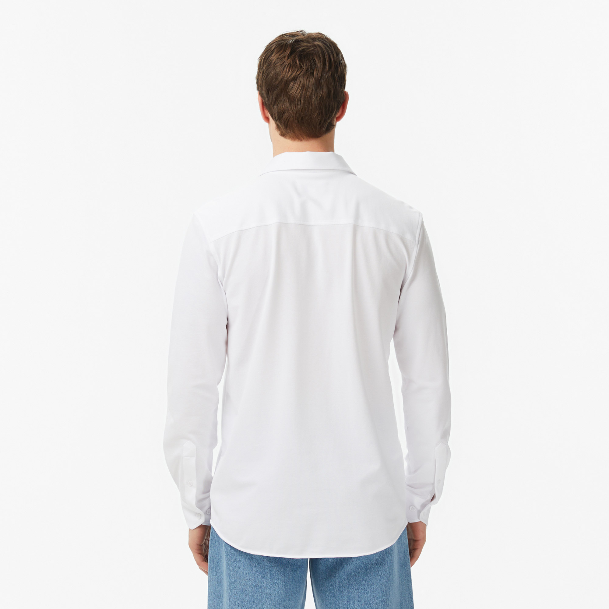 Lacoste Erkek Slim Fit Beyaz Gömlek görsel 5