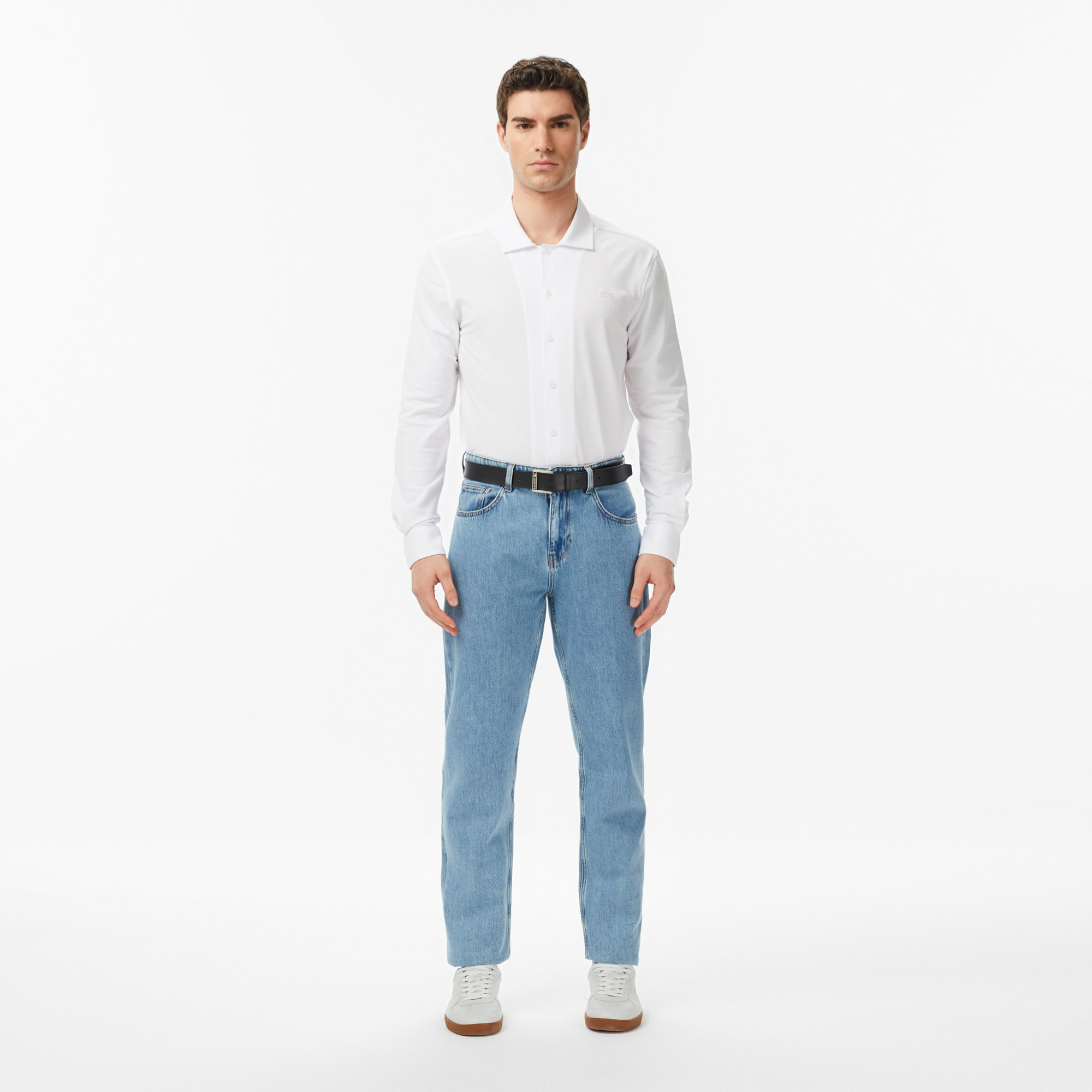 Lacoste Erkek Slim Fit Beyaz Gömlek görsel 6