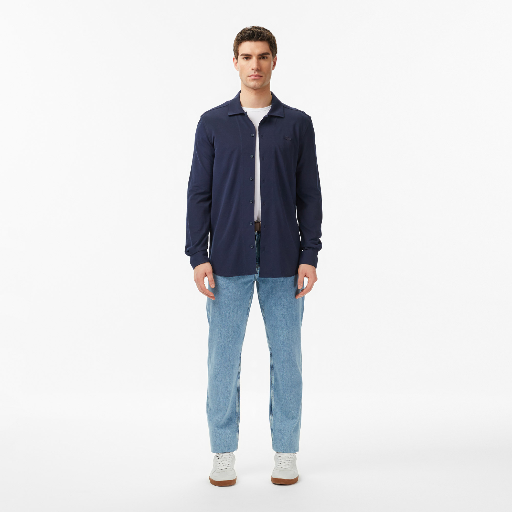 Lacoste Erkek Slim Fit Lacivert Gömlek görsel 6