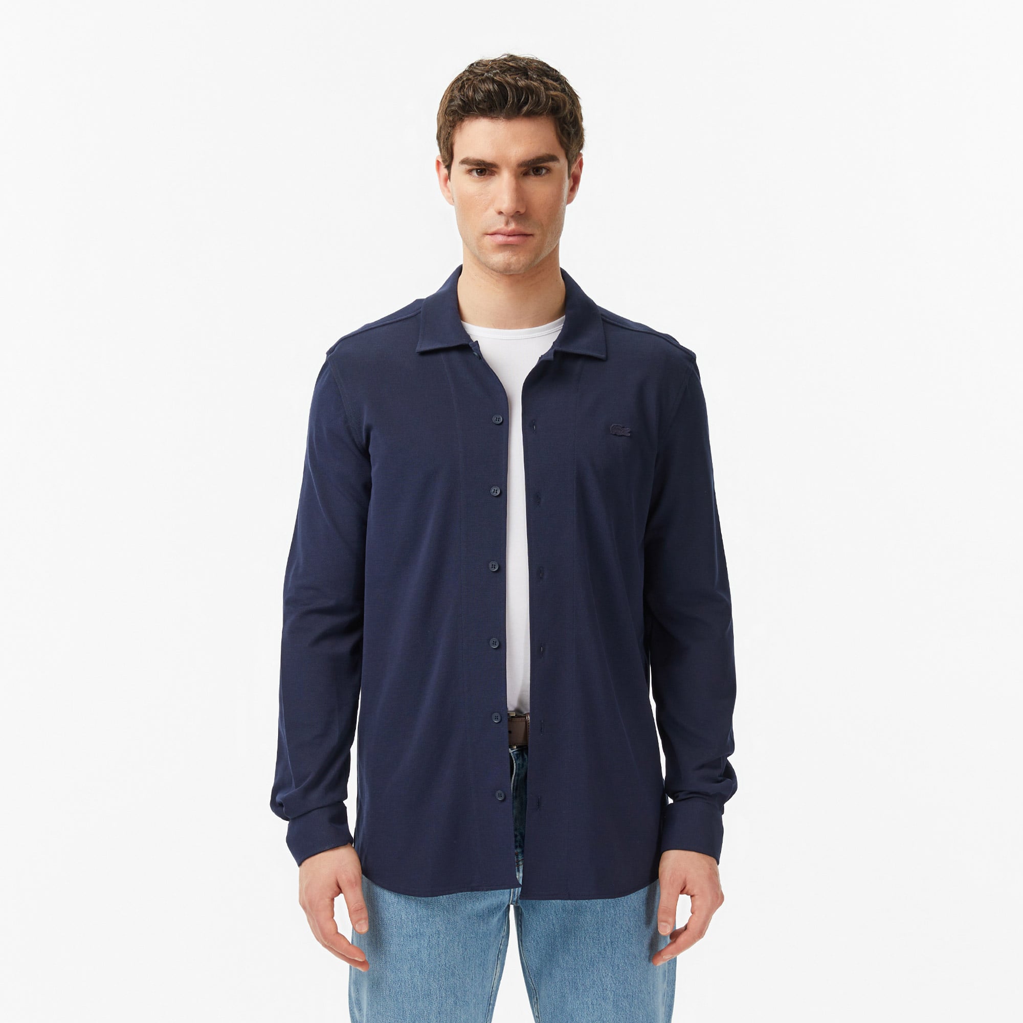 Lacoste Erkek Slim Fit Lacivert Gömlek