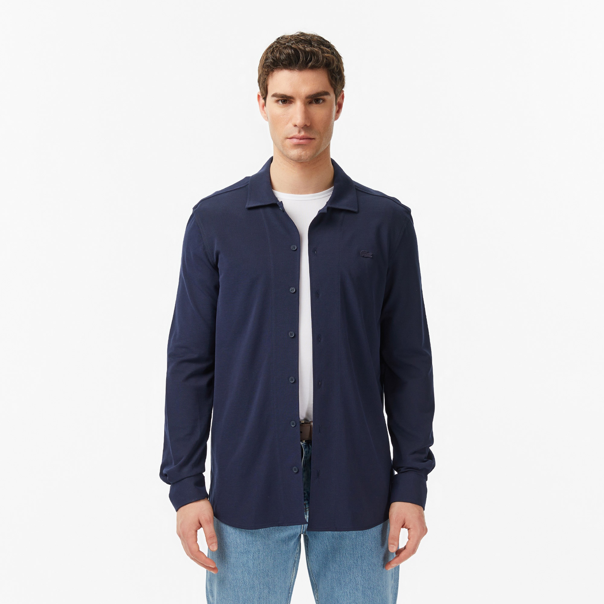 Erkek Slim Fit Lacivert Gömlek