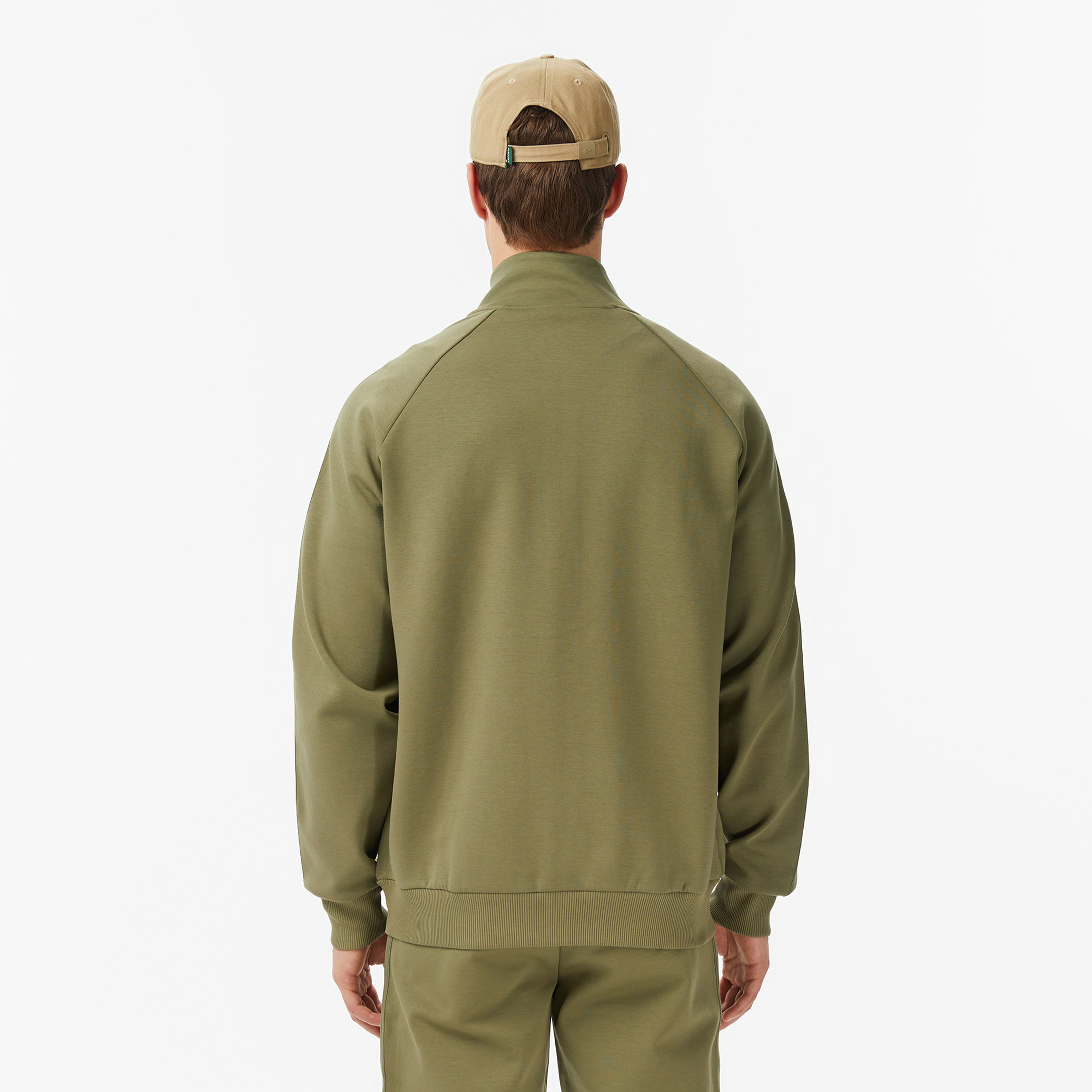 Erkek Classic Fit Dik Yaka Haki Sweatshirt