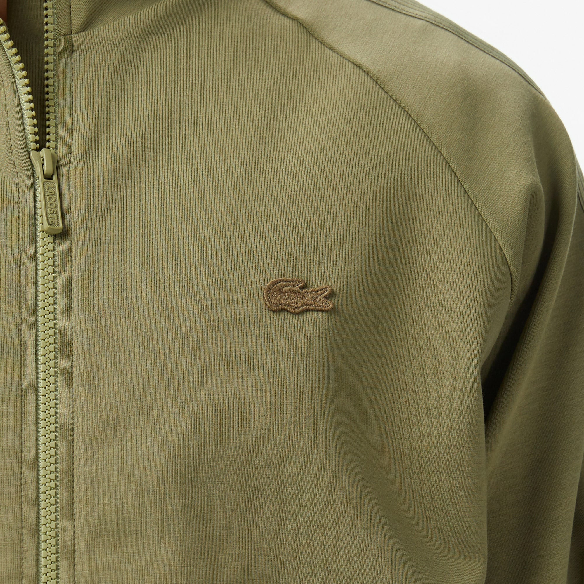 Erkek Classic Fit Dik Yaka Haki Sweatshirt