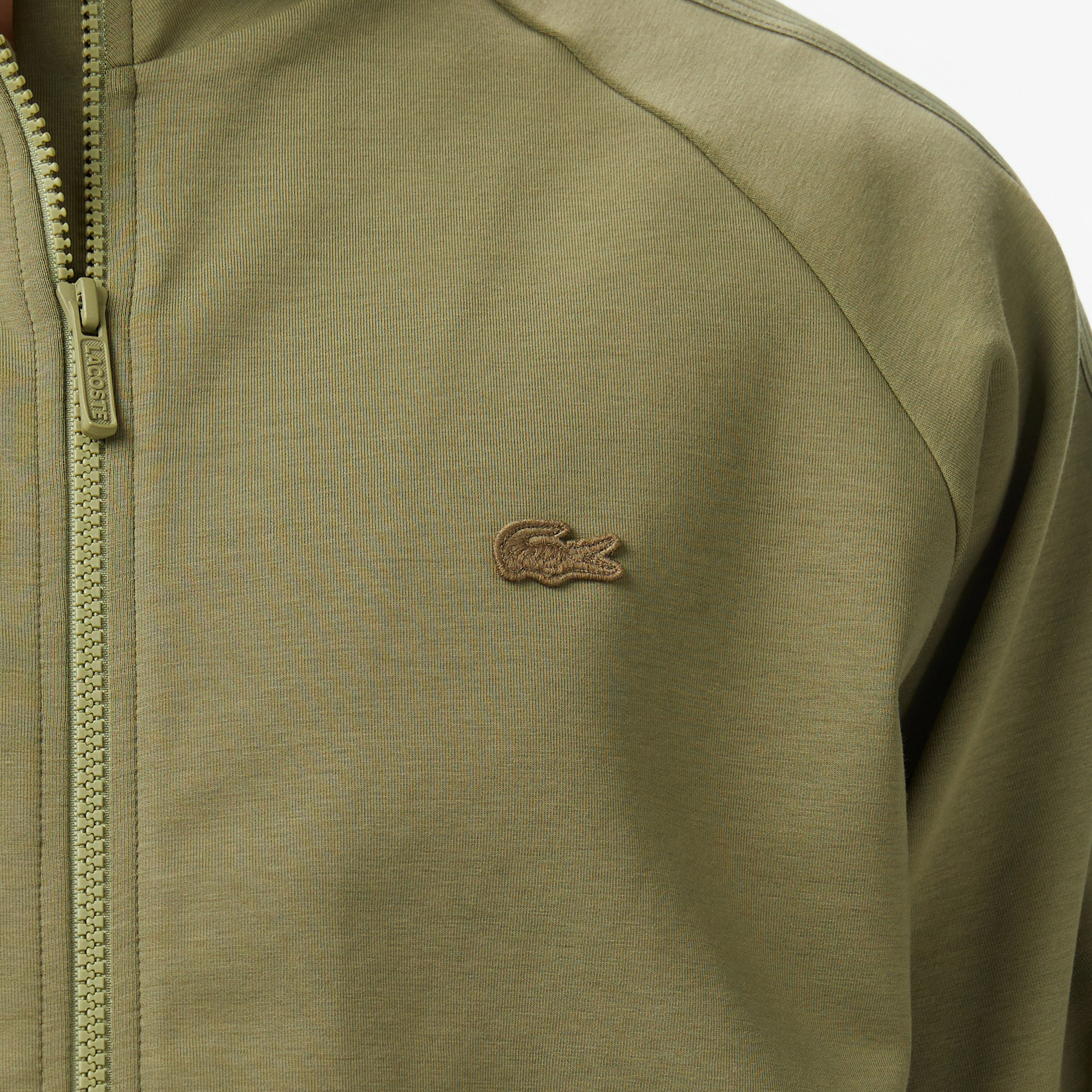 Erkek Classic Fit Dik Yaka Haki Sweatshirt