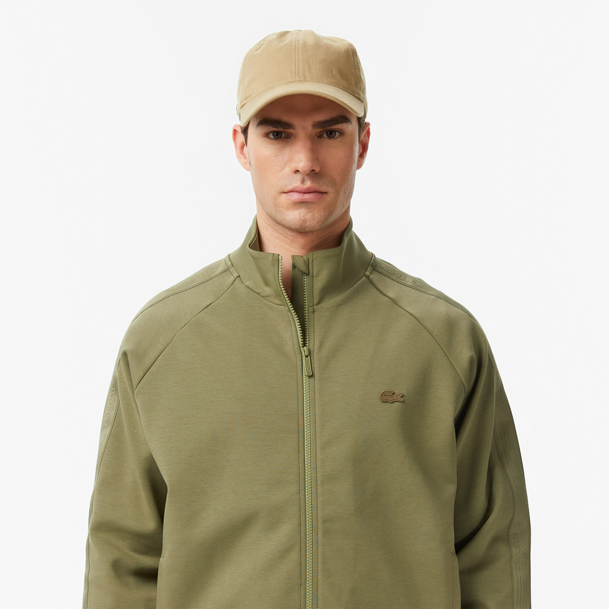 Lacoste Erkek Classic Fit Dik Yaka Haki Sweatshirt görsel 2