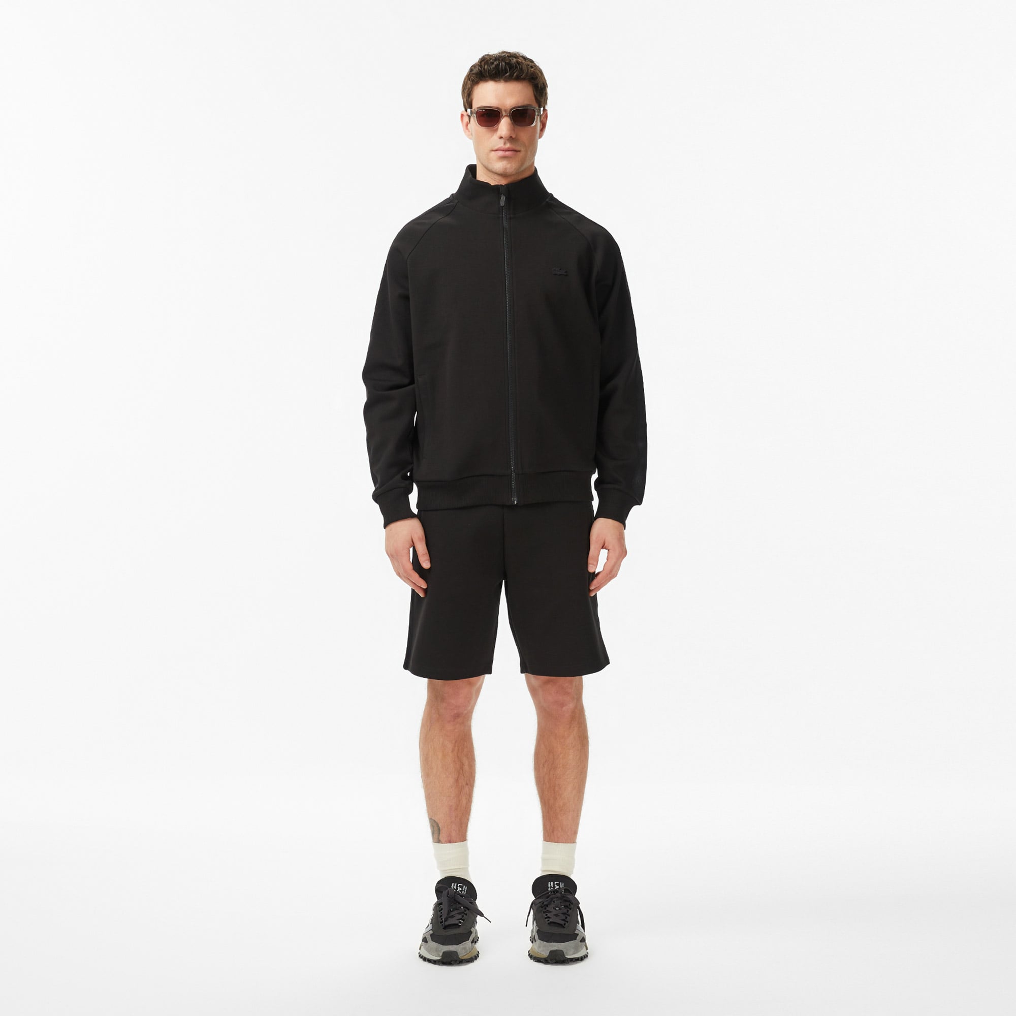 Lacoste Erkek Classic Fit Dik Yaka Siyah Sweatshirt görsel 6