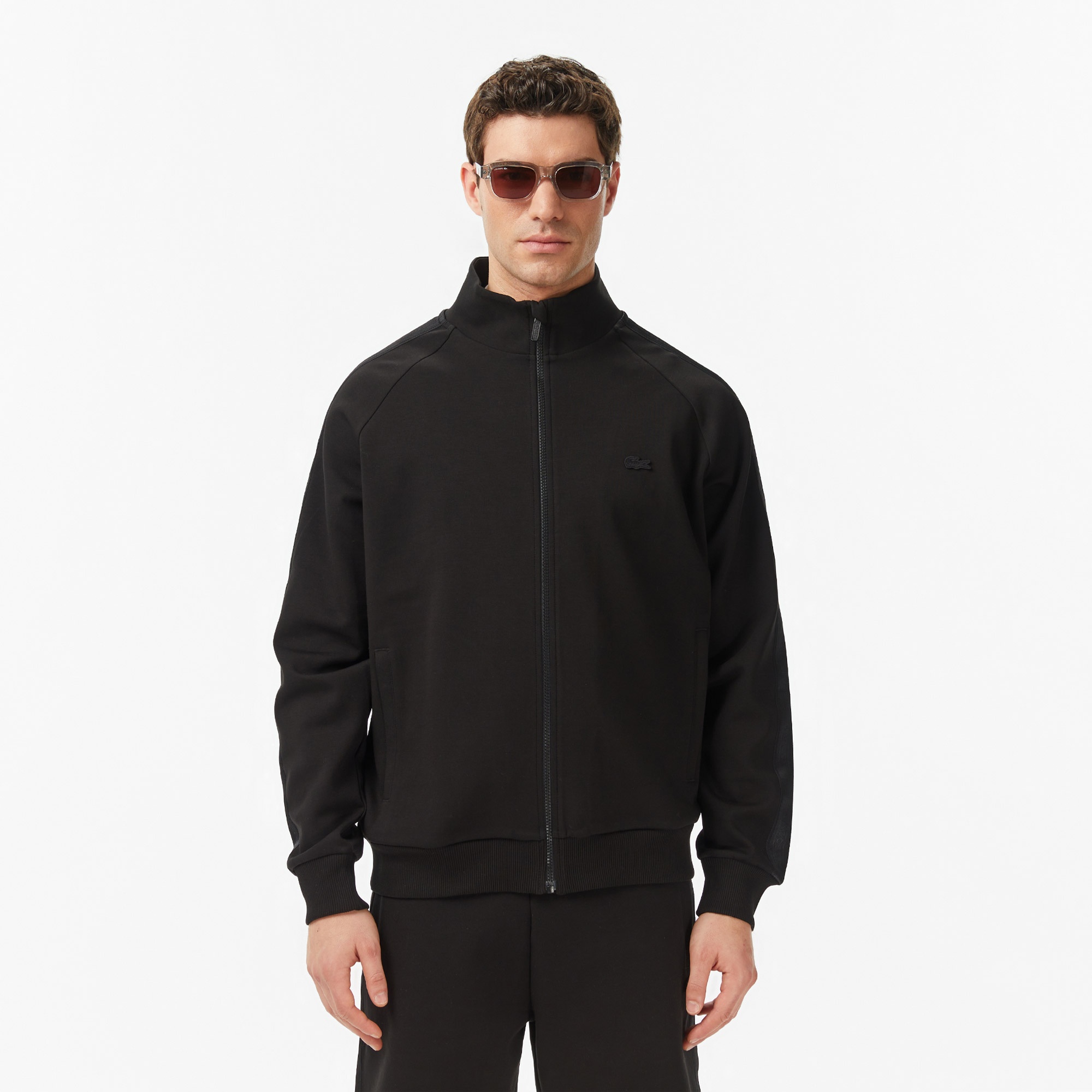 Erkek Classic Fit Dik Yaka Siyah Sweatshirt