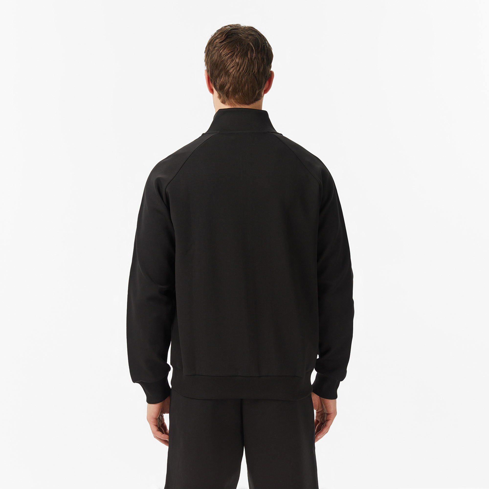 Erkek Classic Fit Dik Yaka Siyah Sweatshirt