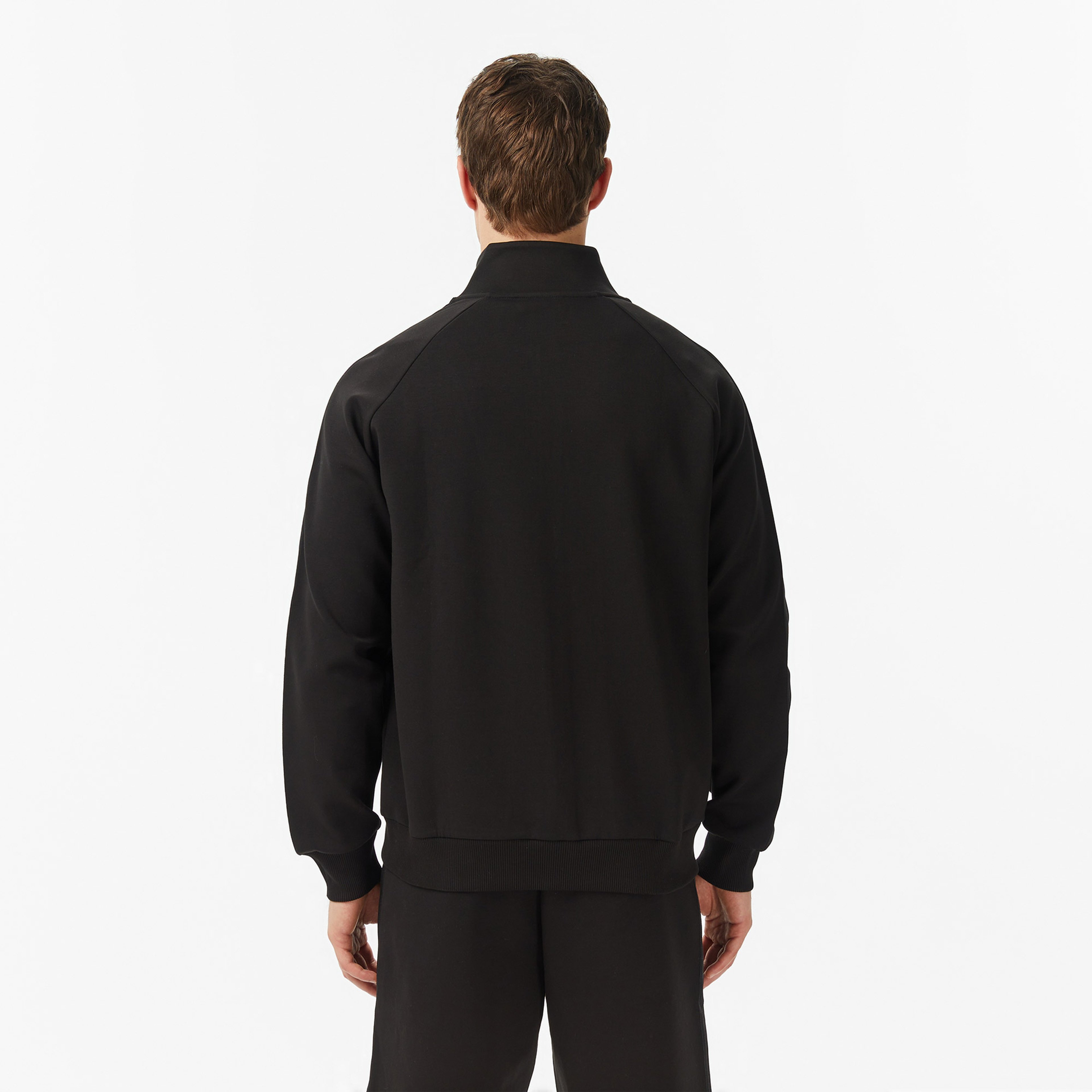 Erkek Classic Fit Dik Yaka Siyah Sweatshirt Erkek Classic Fit Dik Yaka Siyah Sweatshirt