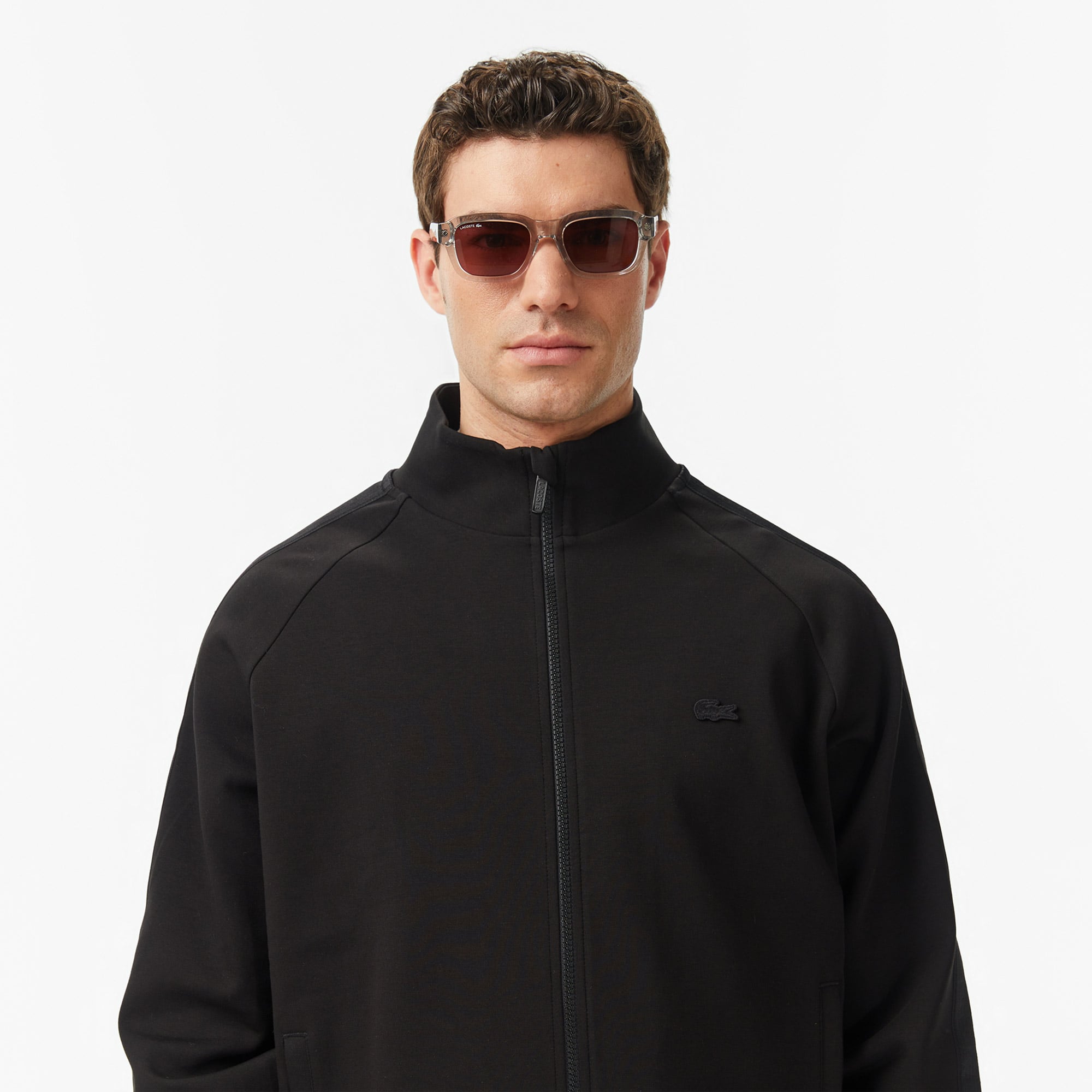 Lacoste Erkek Classic Fit Dik Yaka Siyah Sweatshirt görsel 2