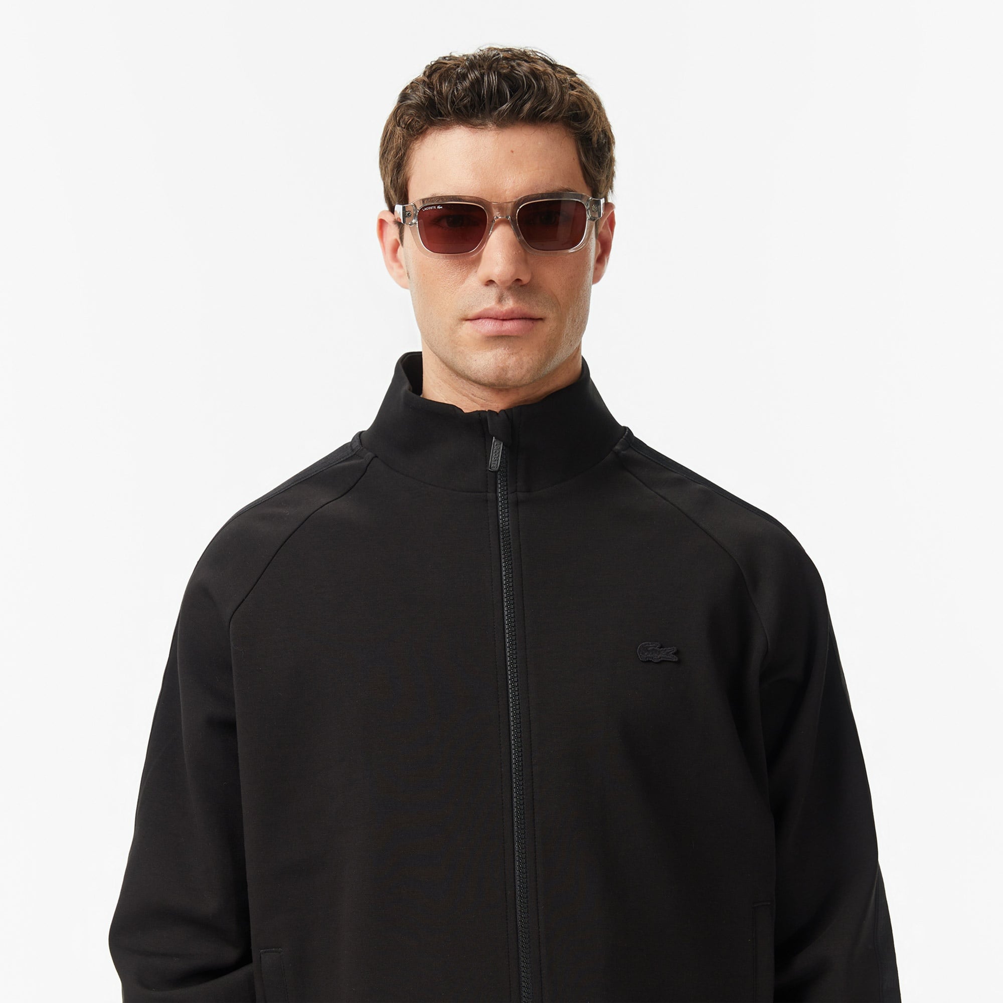 Erkek Classic Fit Dik Yaka Siyah Sweatshirt